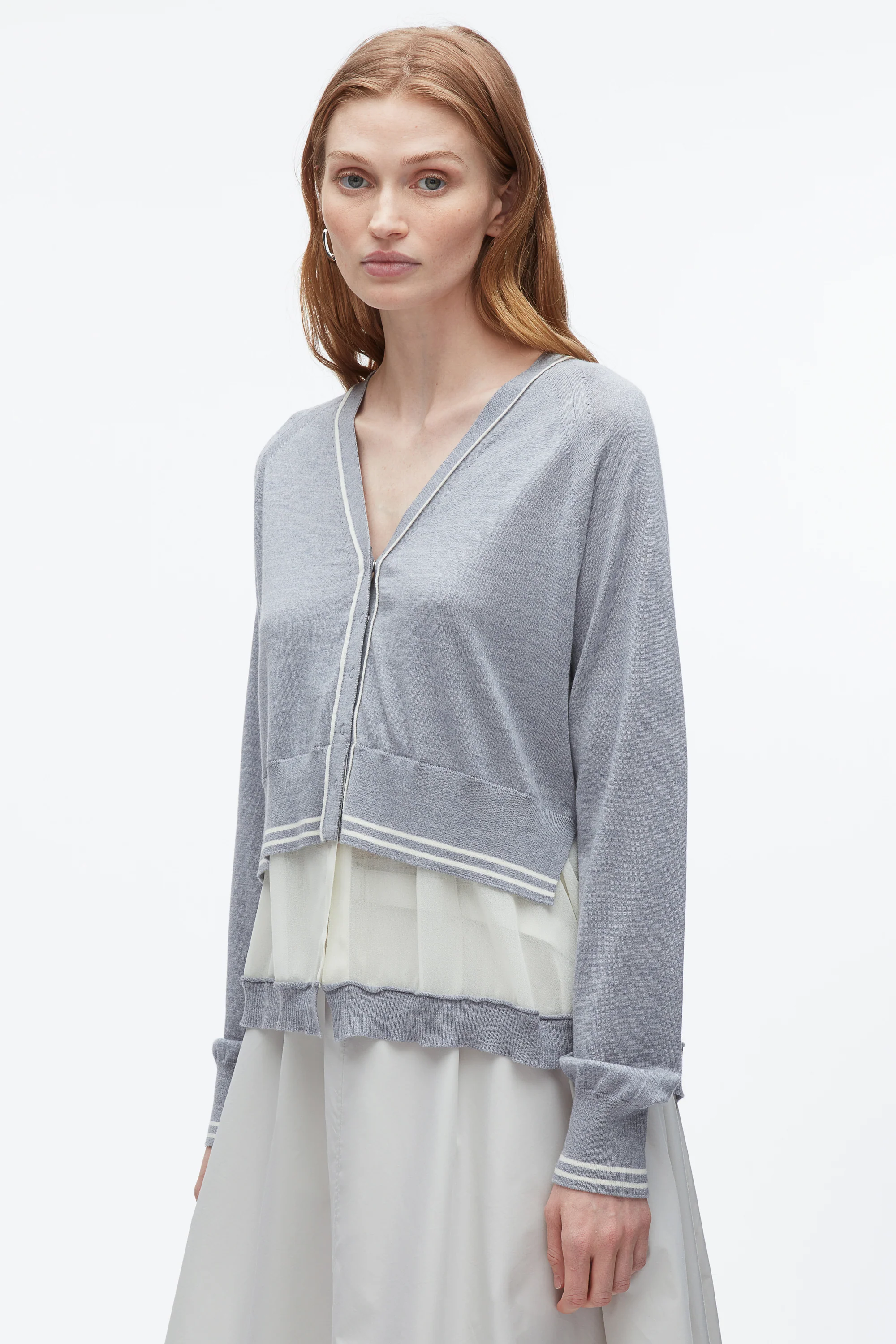 Chiffon Hem Boxy Cardigan - Image 12