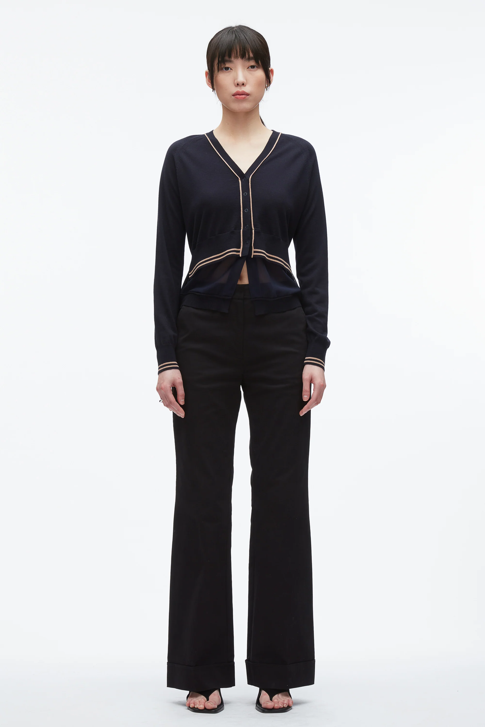 Chiffon Hem Boxy Cardigan - Image 2