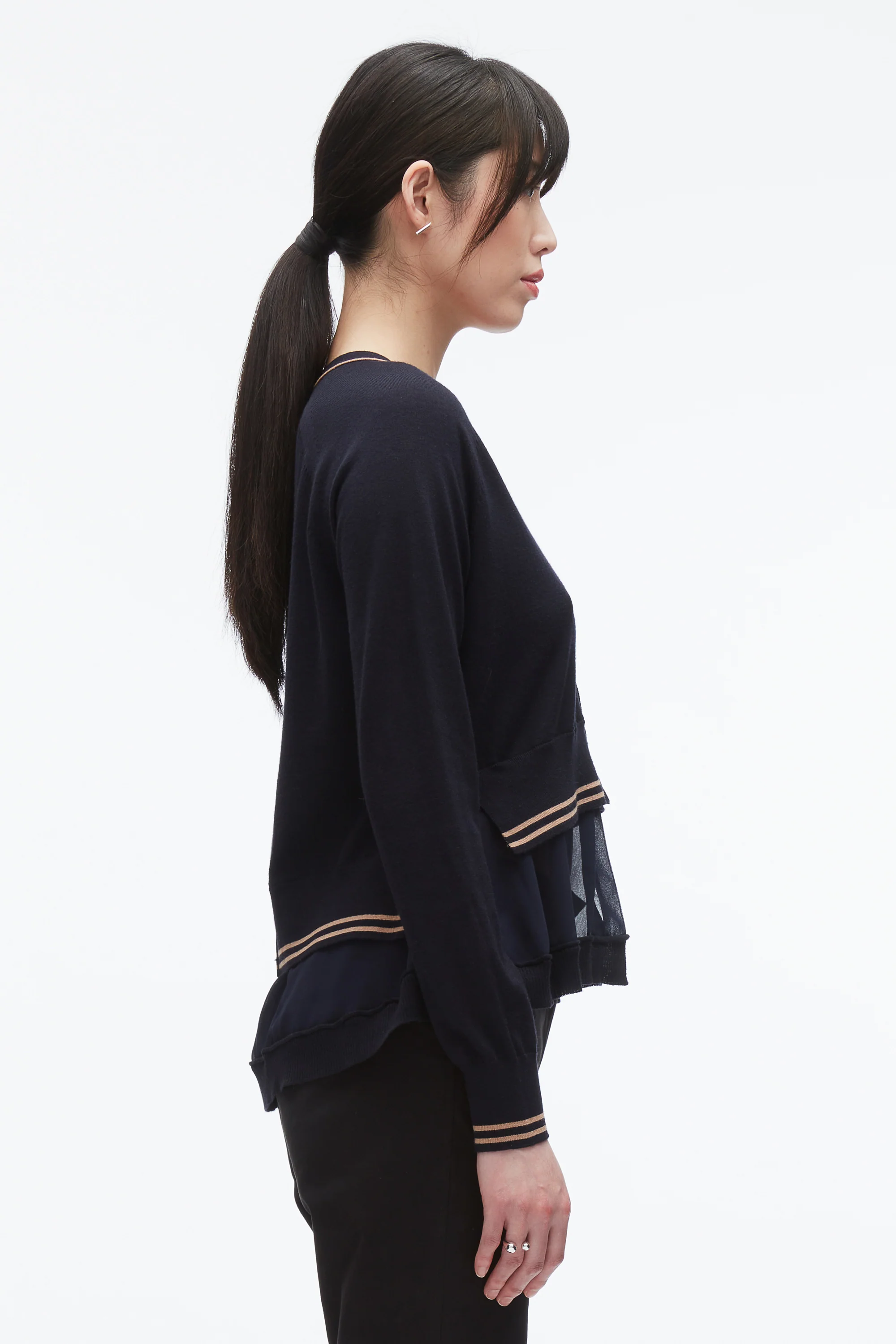 Chiffon Hem Boxy Cardigan - Image 4