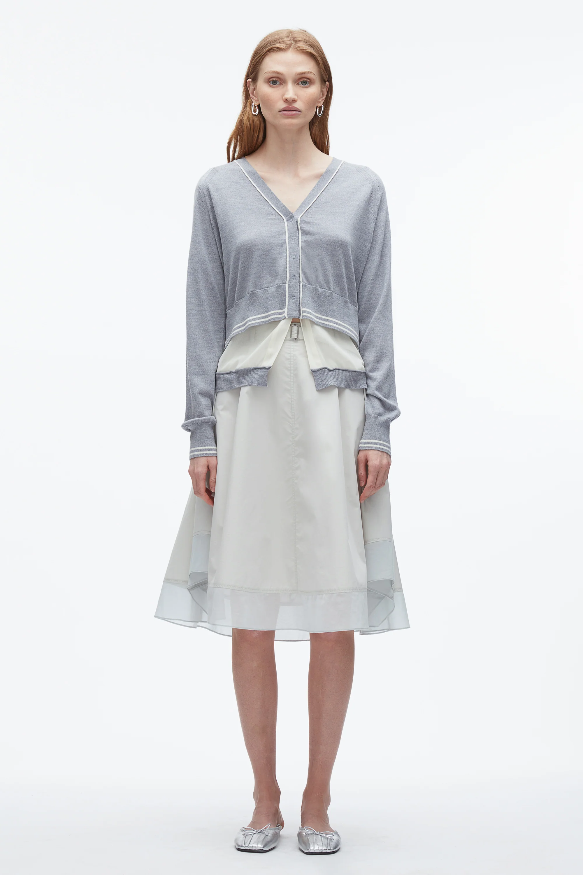 Chiffon Hem Boxy Cardigan - Image 8