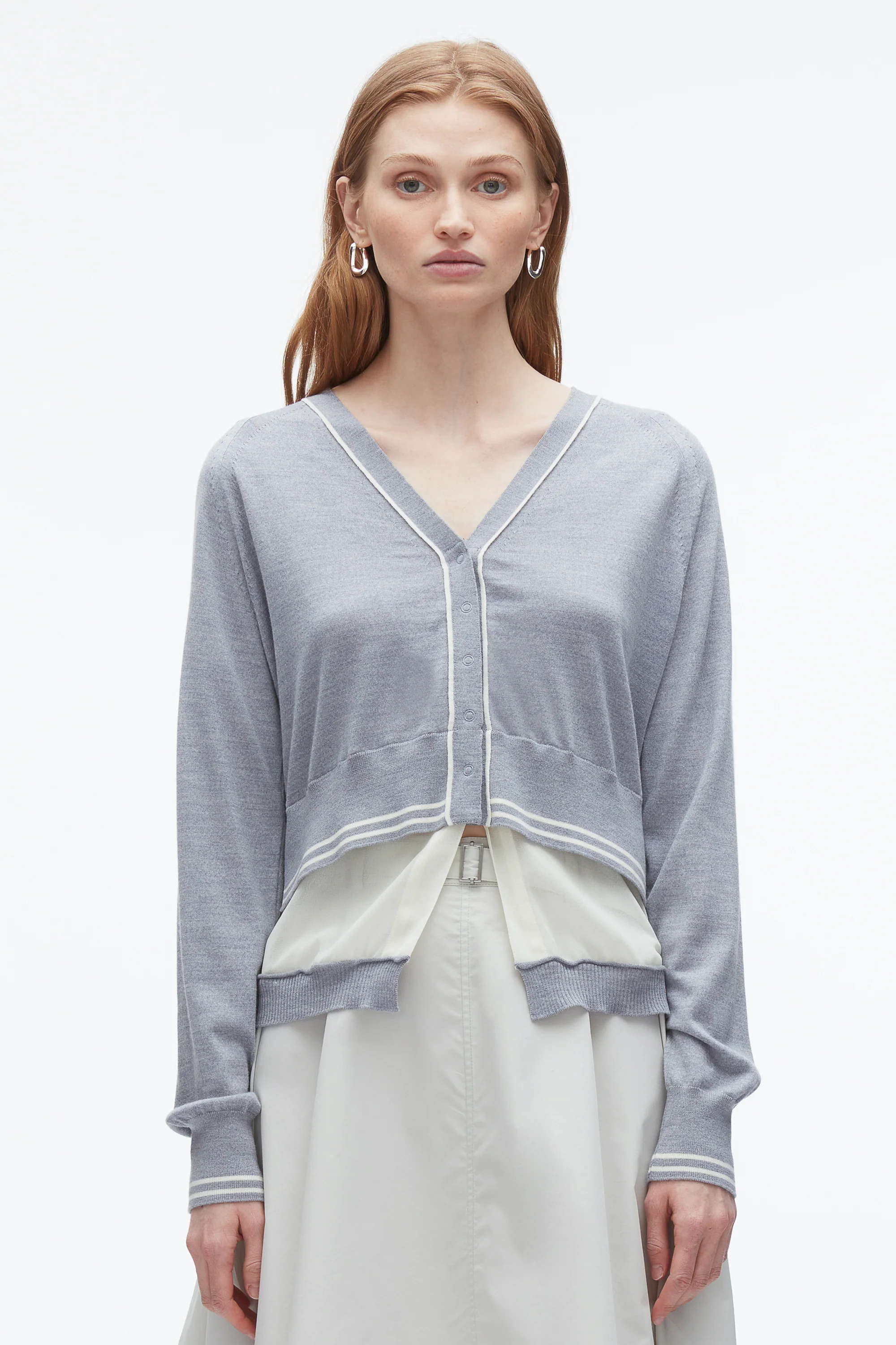 Chiffon Hem Boxy Cardigan - Image 9