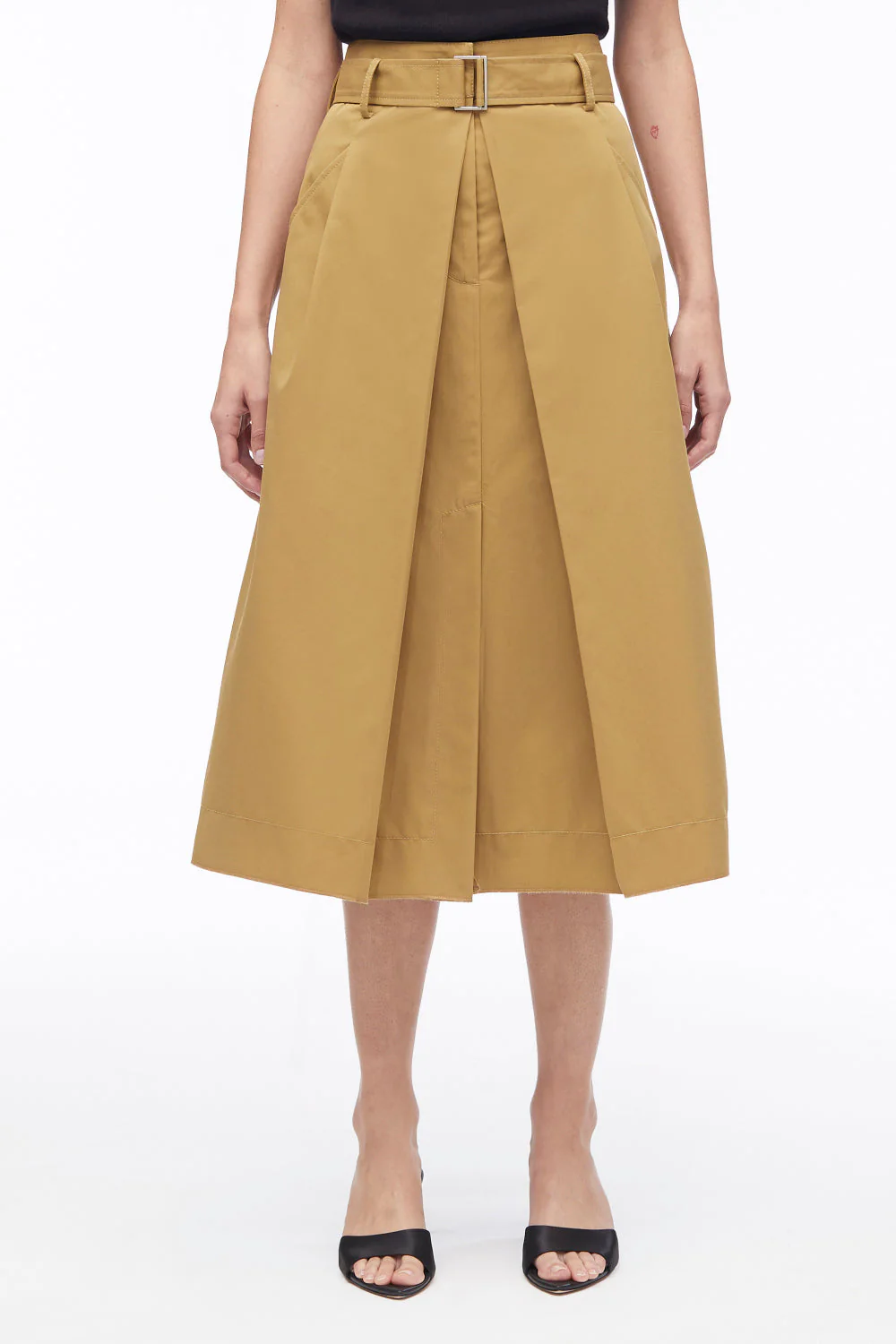 Chino Pleated Midi Skirt - Image 2