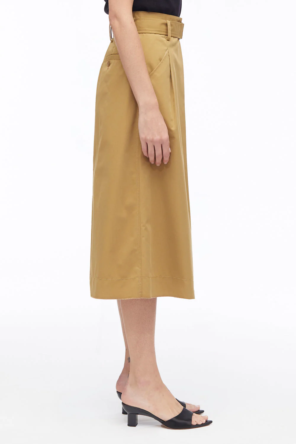Chino Pleated Midi Skirt - Image 4