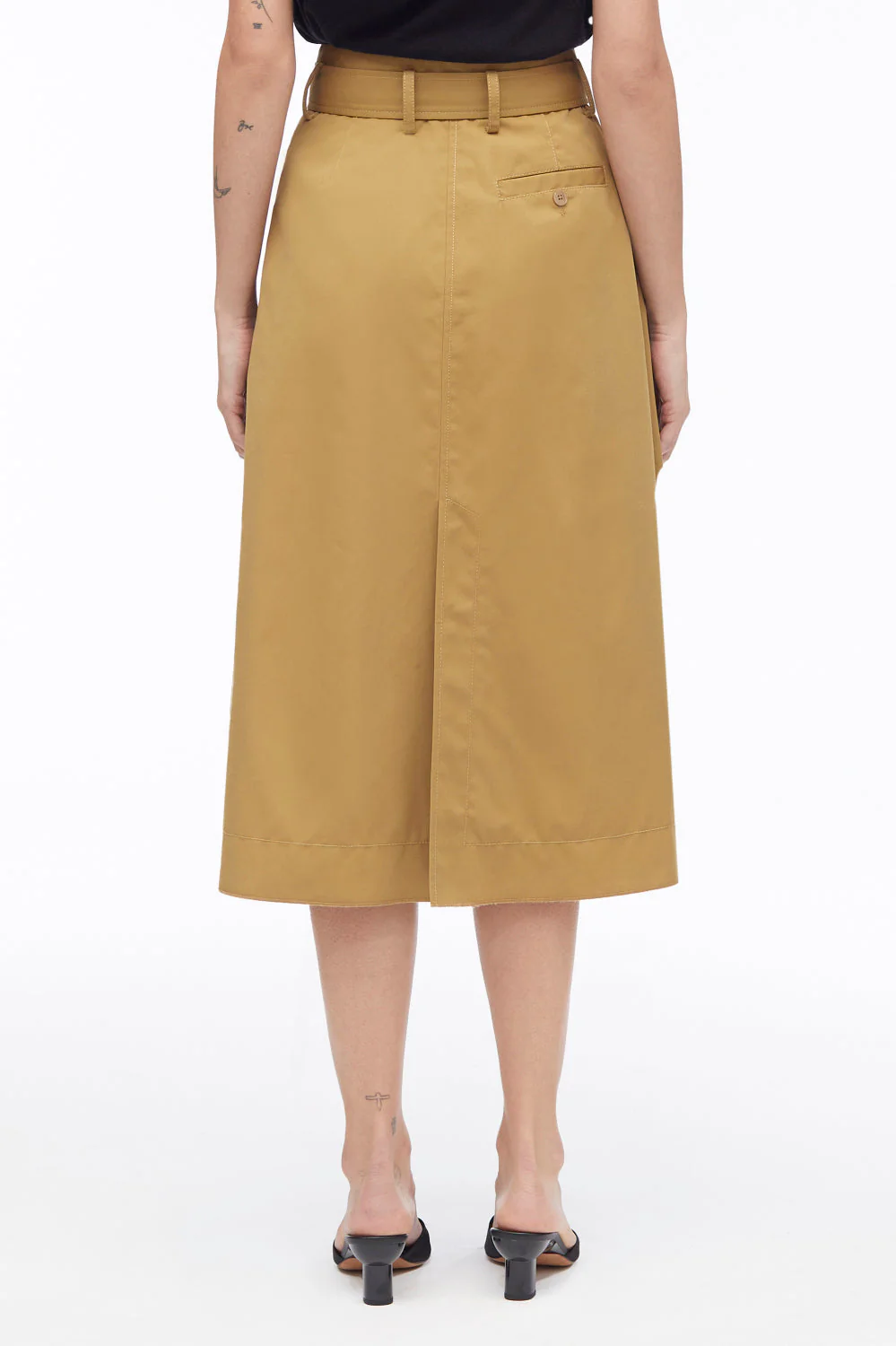Chino Pleated Midi Skirt - Image 5