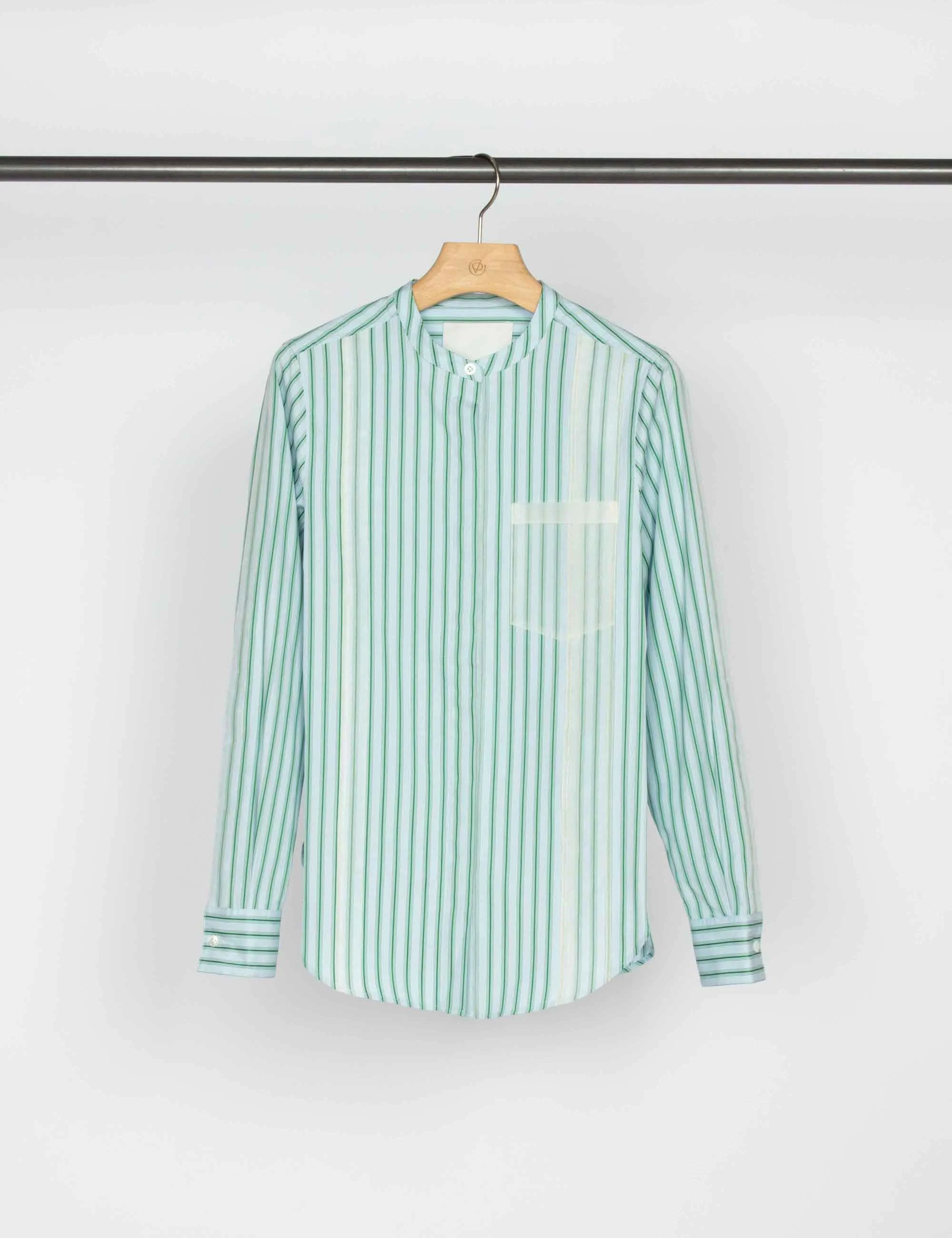 Striped Shirt with Organza Overlay - Image 6