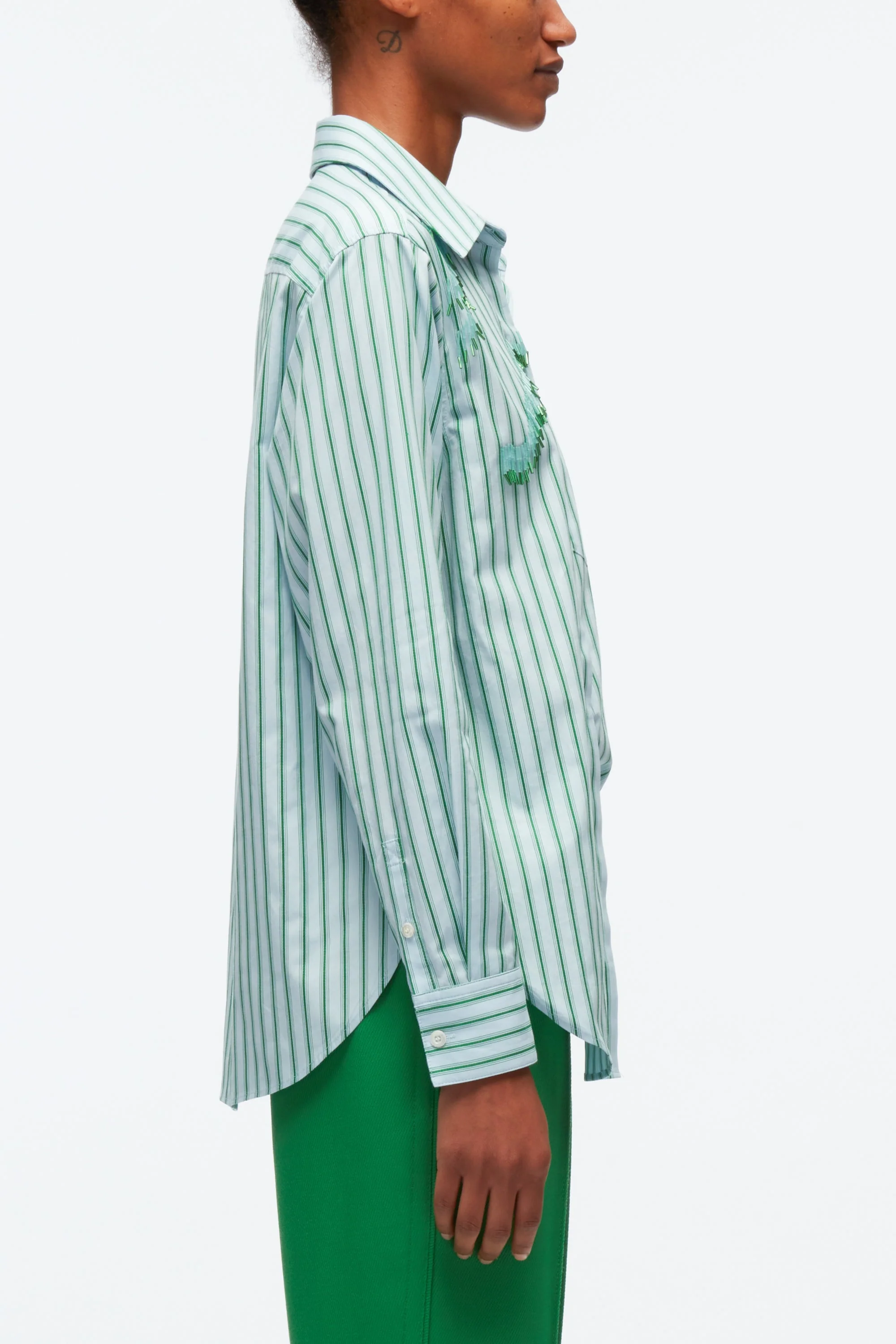 Striped Shirt With Abstract Zebra Embroidery - Image 3