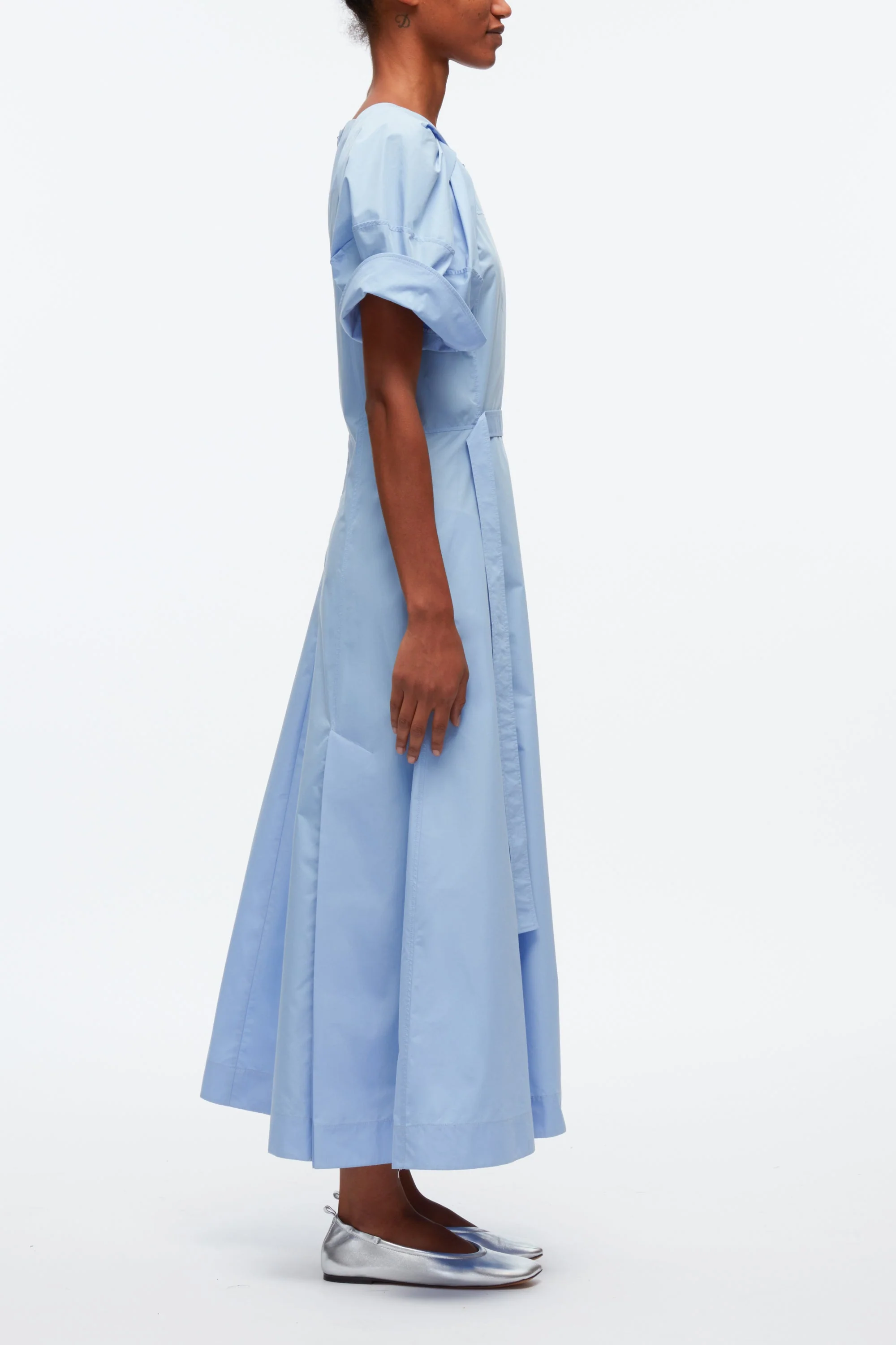 Collapsed Bloom Short Sleeve Belted Dress - Image 3