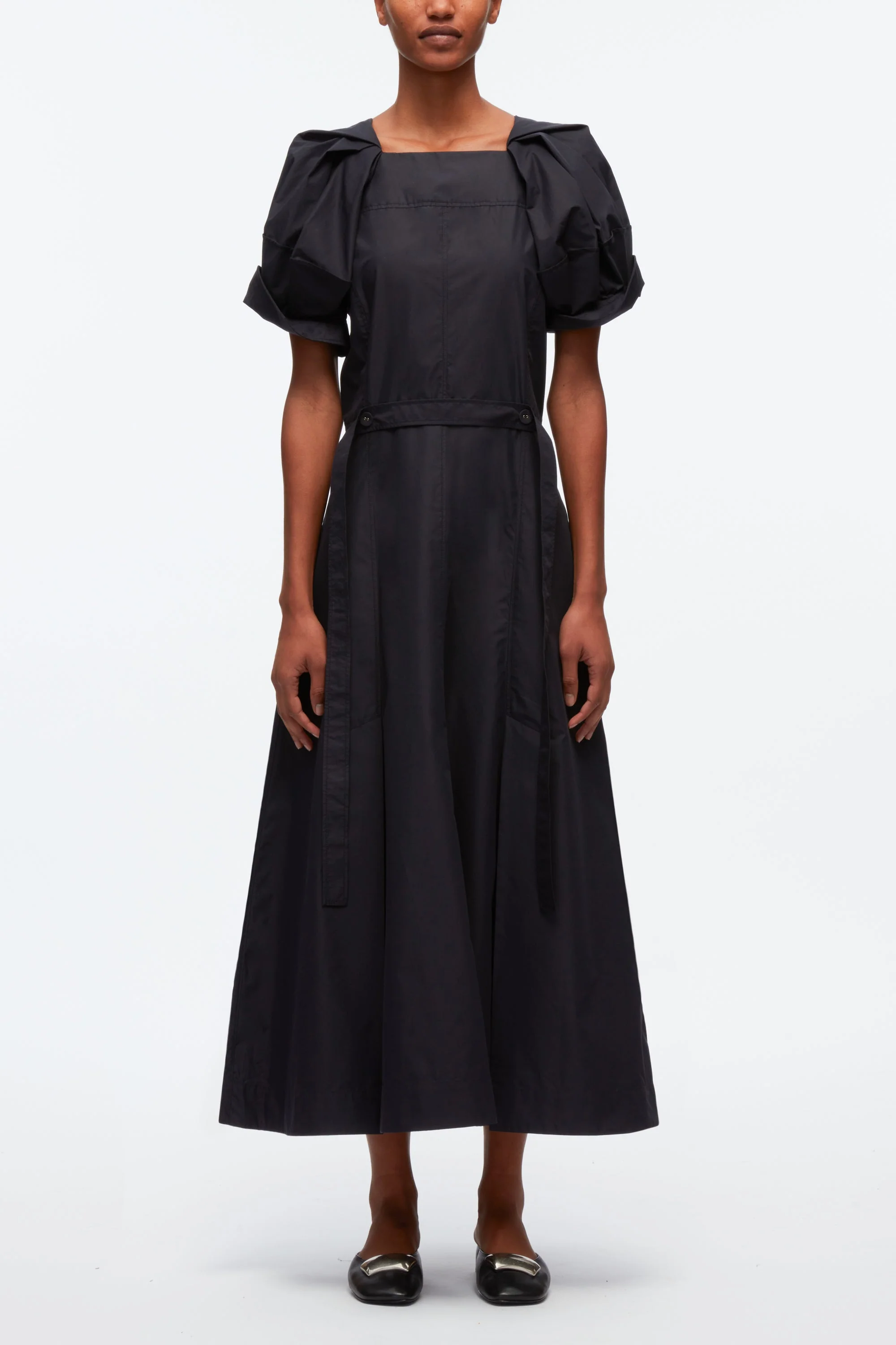 Collapsed Bloom Short Sleeve Belted Dress - Image 5