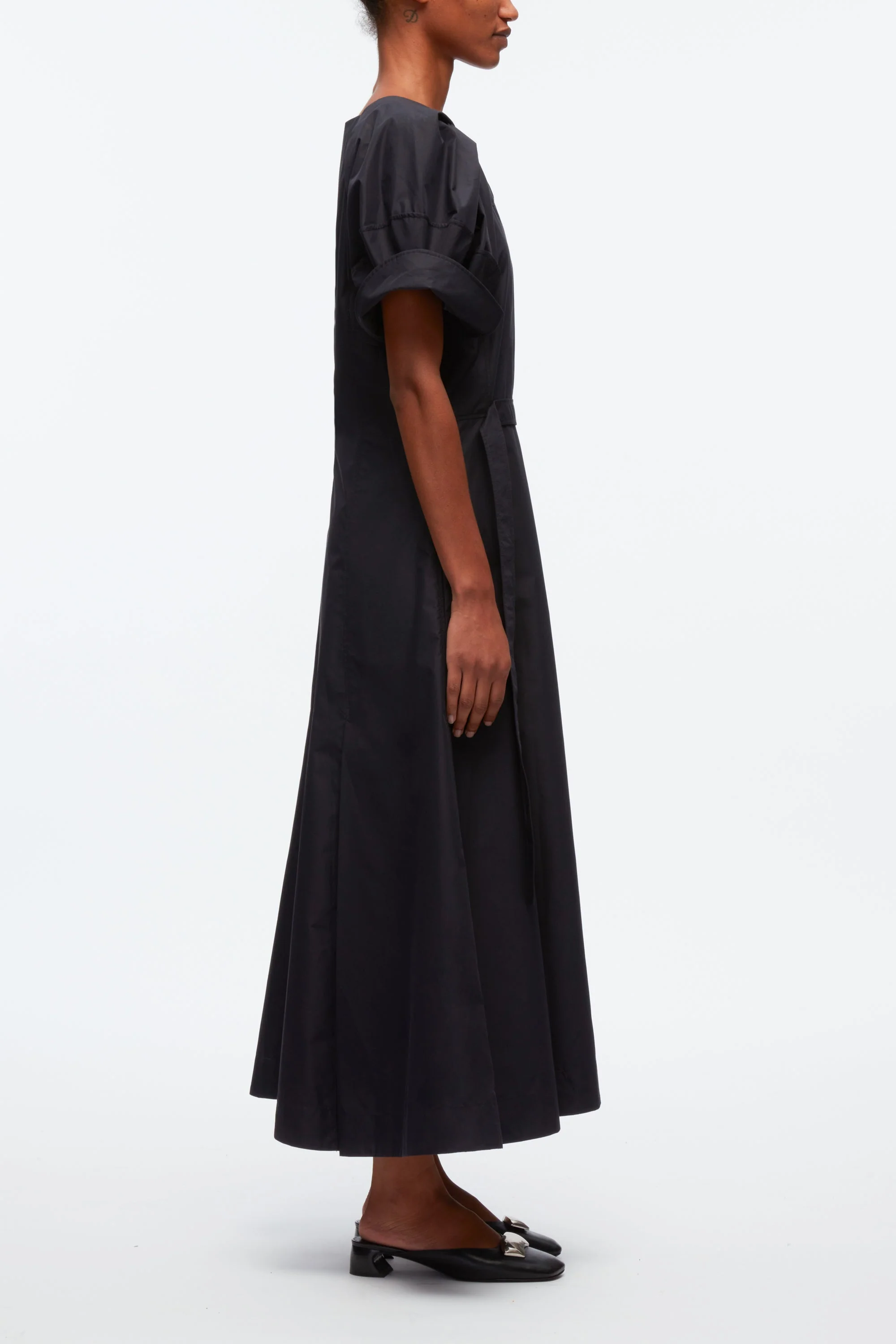 Collapsed Bloom Short Sleeve Belted Dress - Image 7