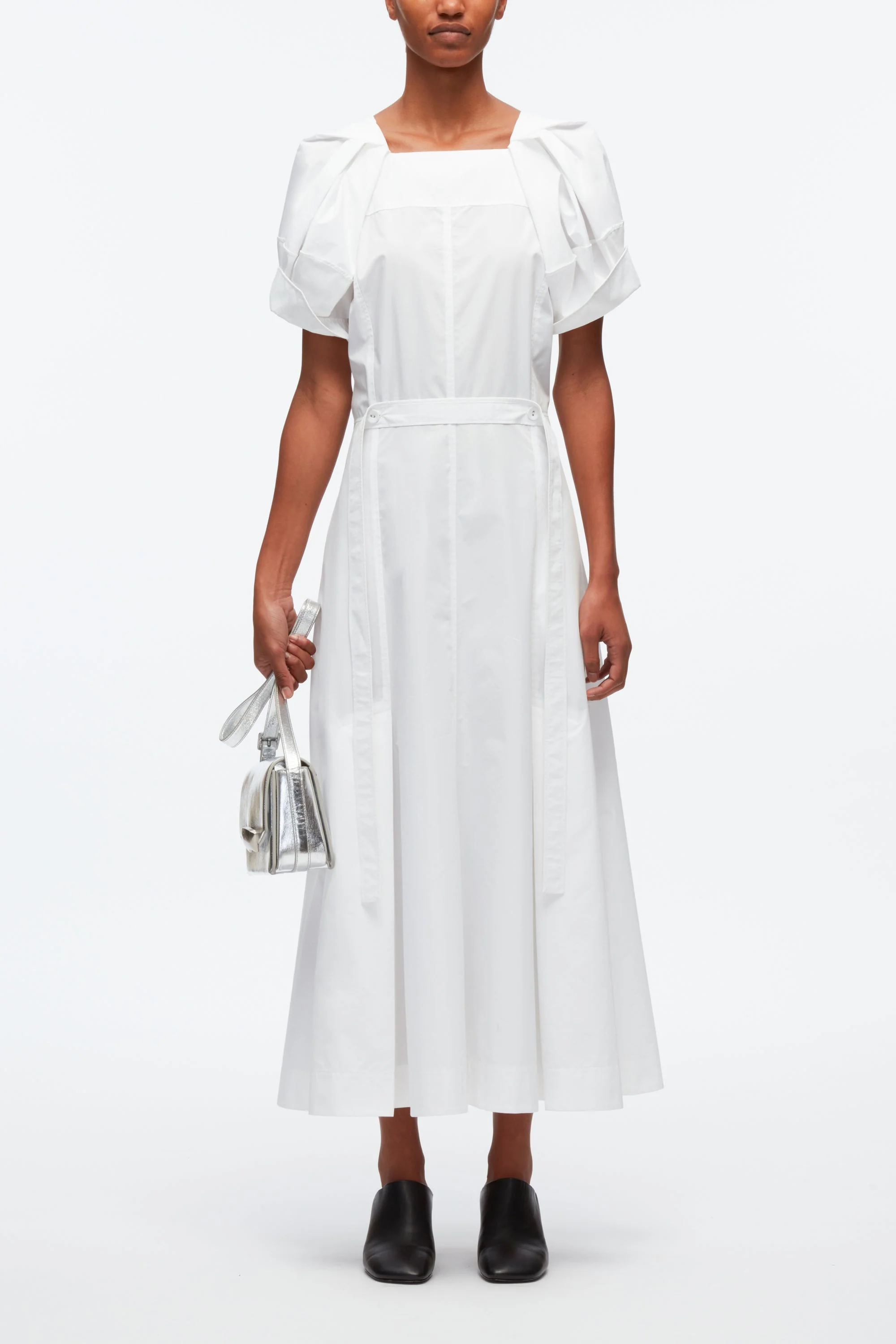 Collapsed Bloom Short Sleeve Belted Dress - Image 9