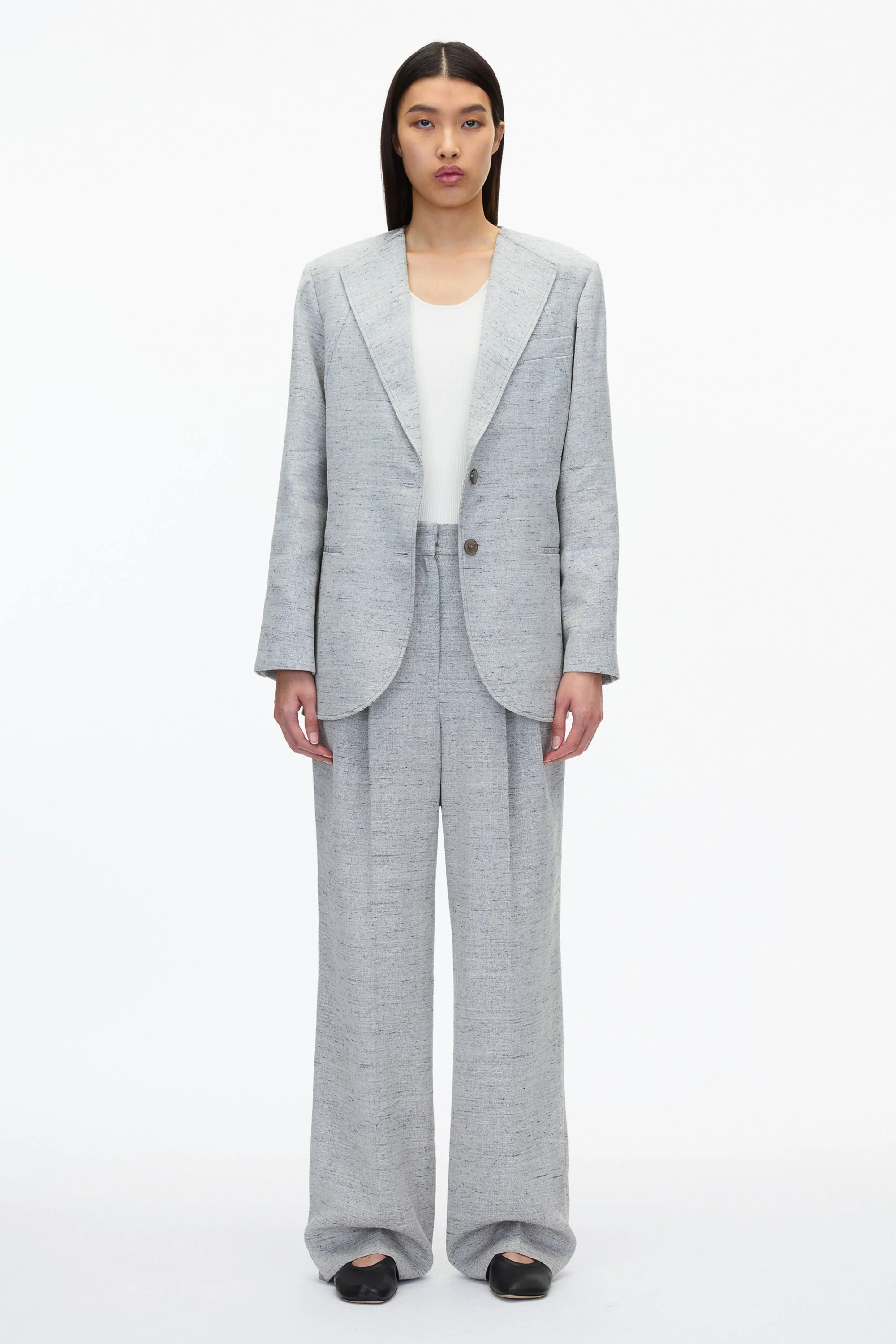 Collarless Relaxed Blazer - Image 5