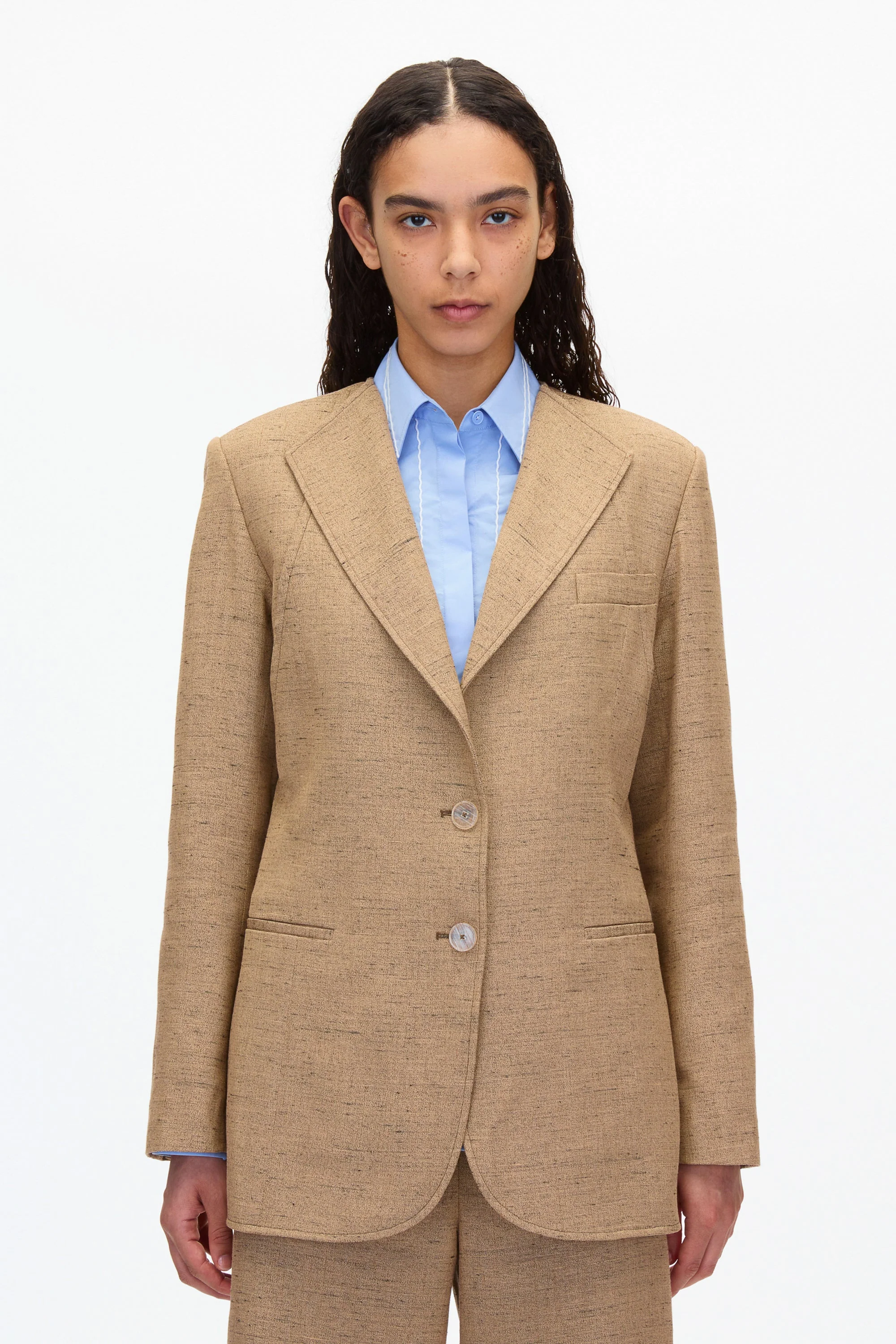 Collarless Relaxed Blazer - Image 7