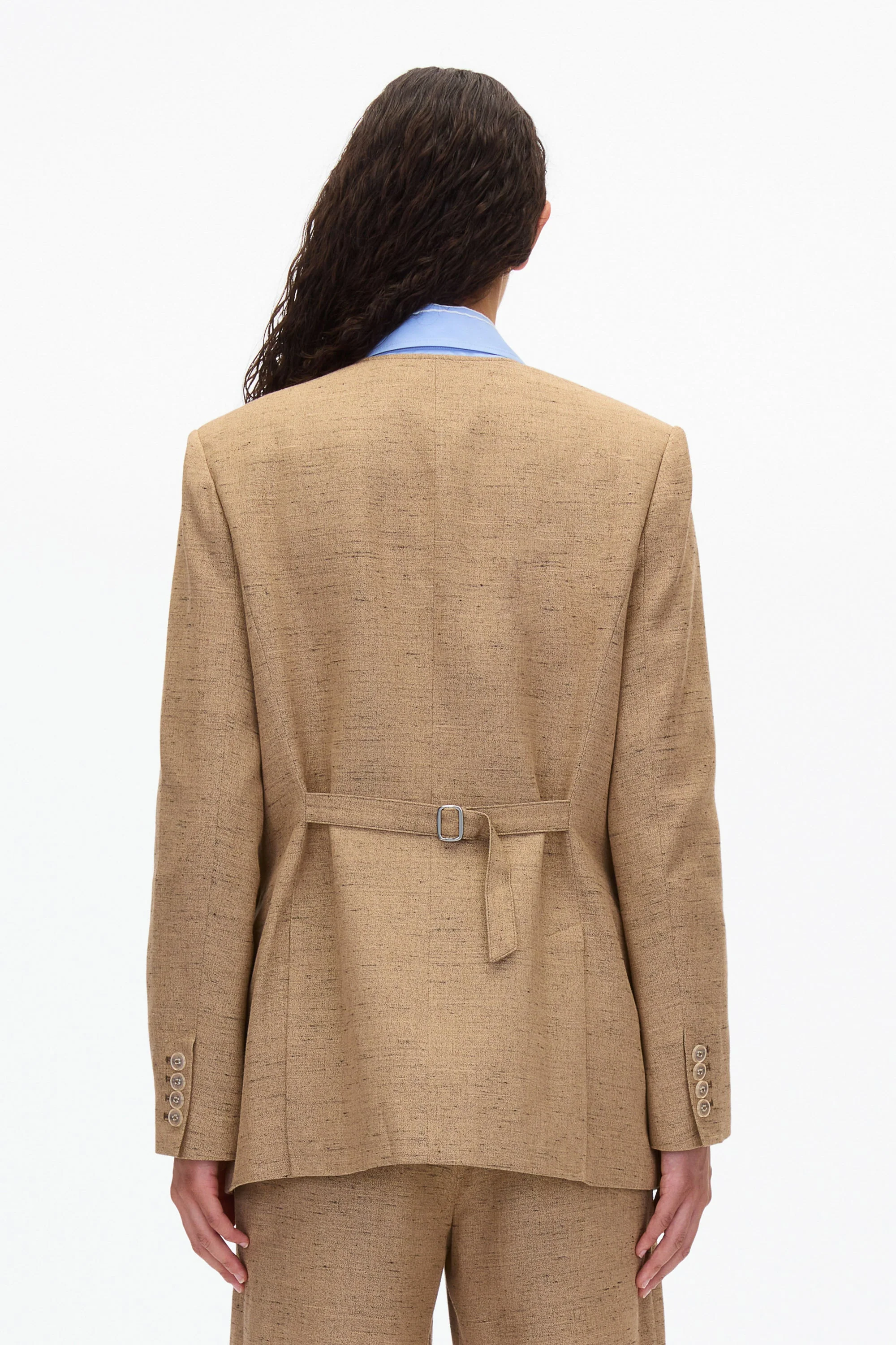 Collarless Relaxed Blazer - Image 9