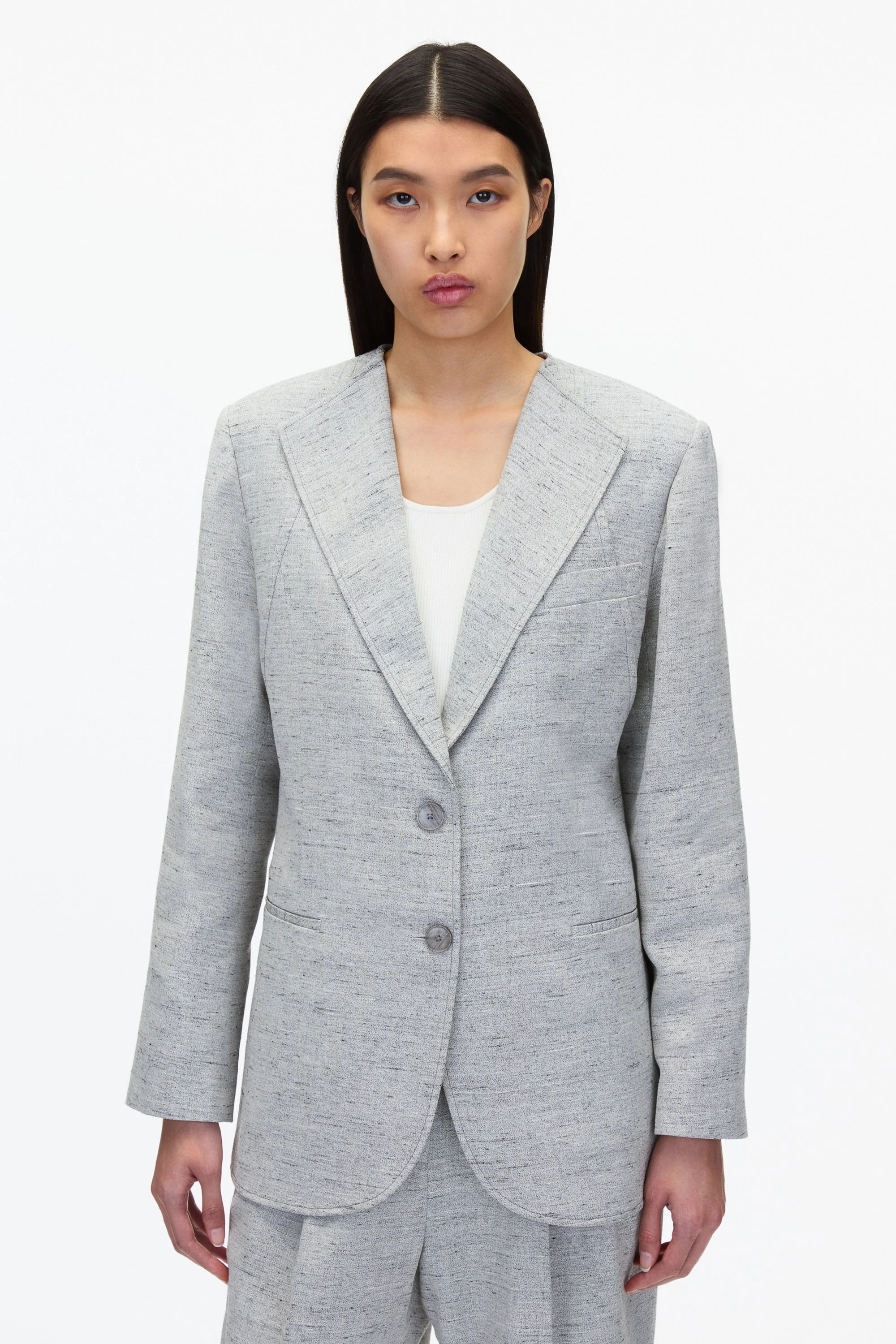 Collarless Relaxed Blazer - Image 7