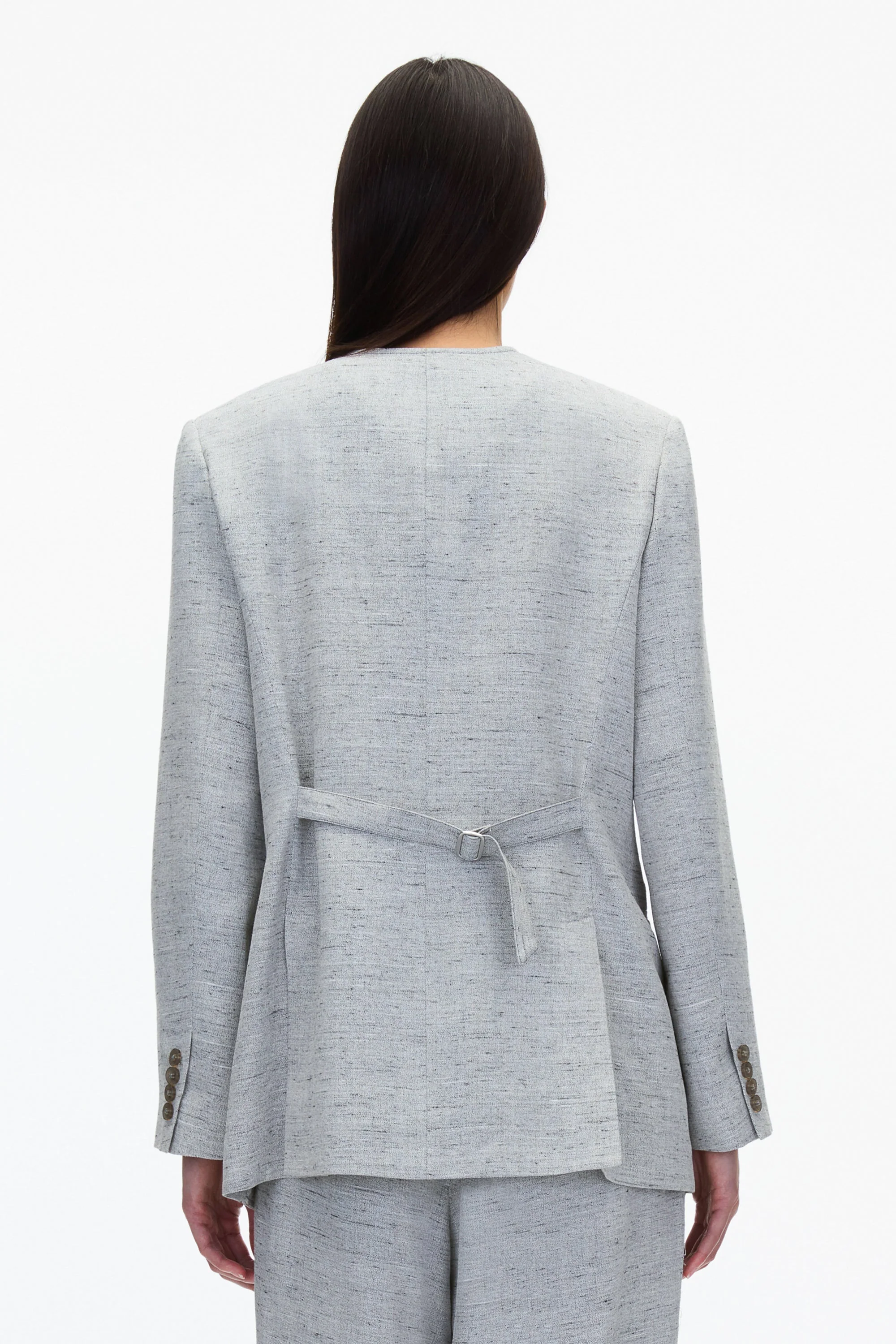 Collarless Relaxed Blazer - Image 9