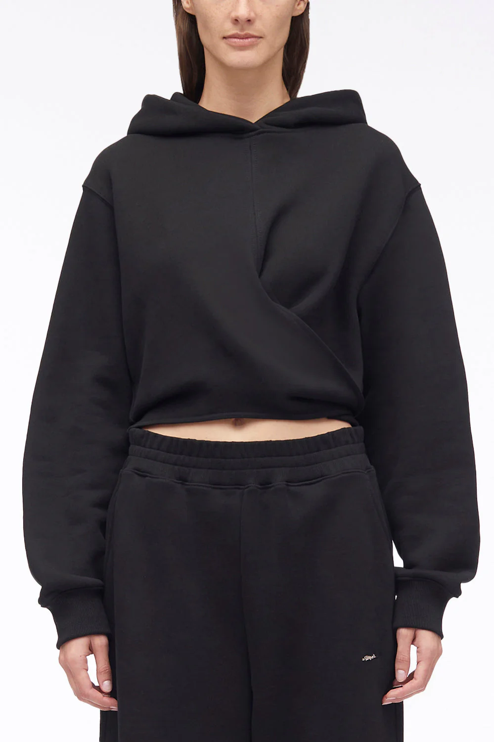 Compact French Terry Front Wrap Hoodie - Image 2