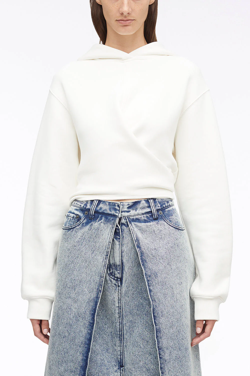Compact French Terry Front Wrap Hoodie - Image 6
