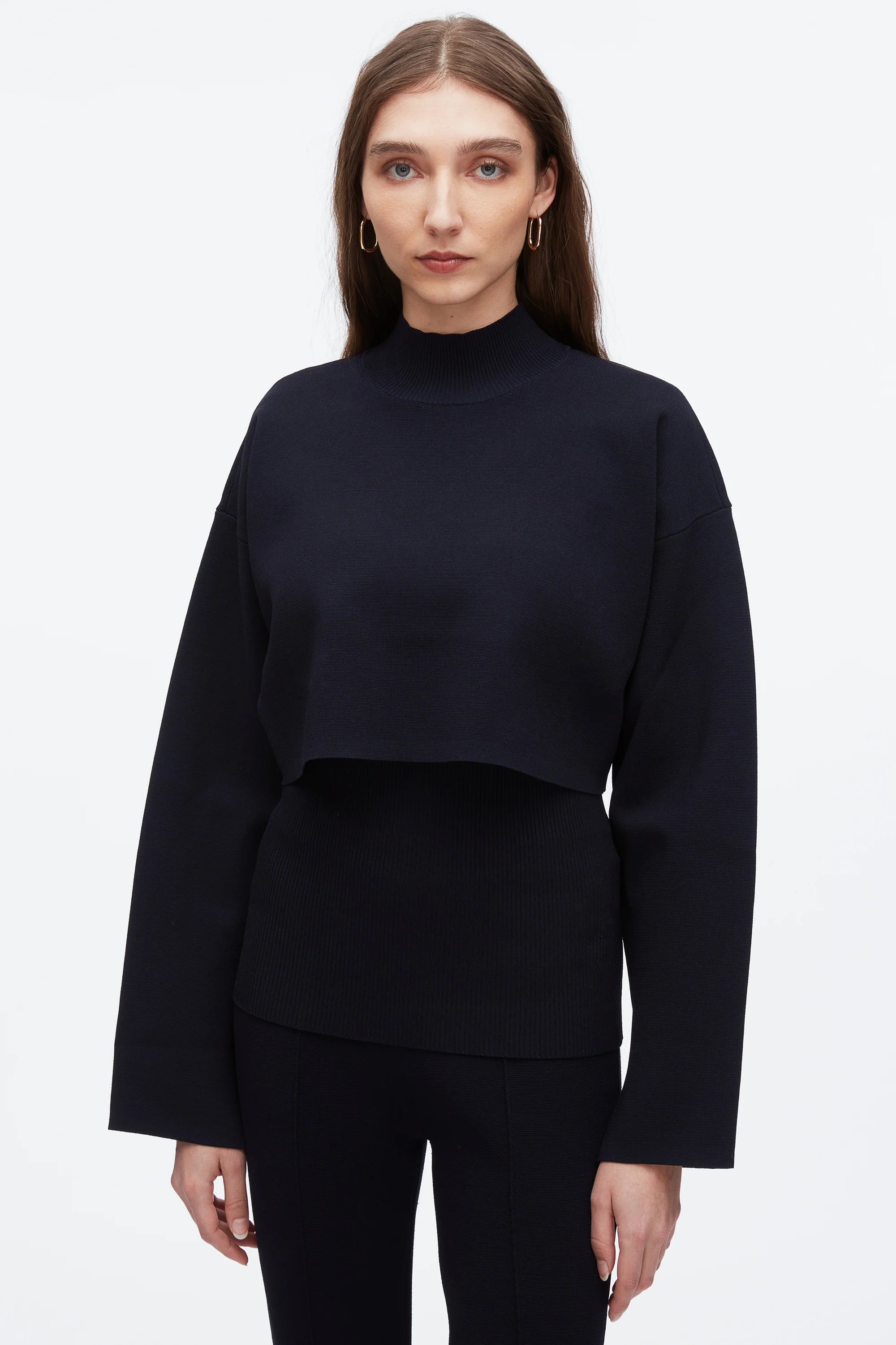Compact Rib Cropped Turtle Neck - Image 11