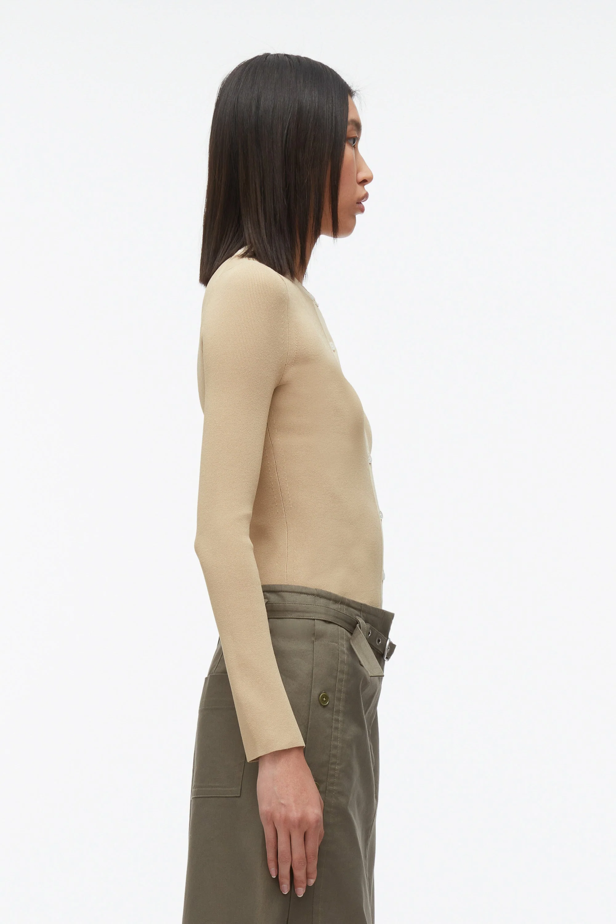 Compact Rib Crewneck Cardigan - Image 5