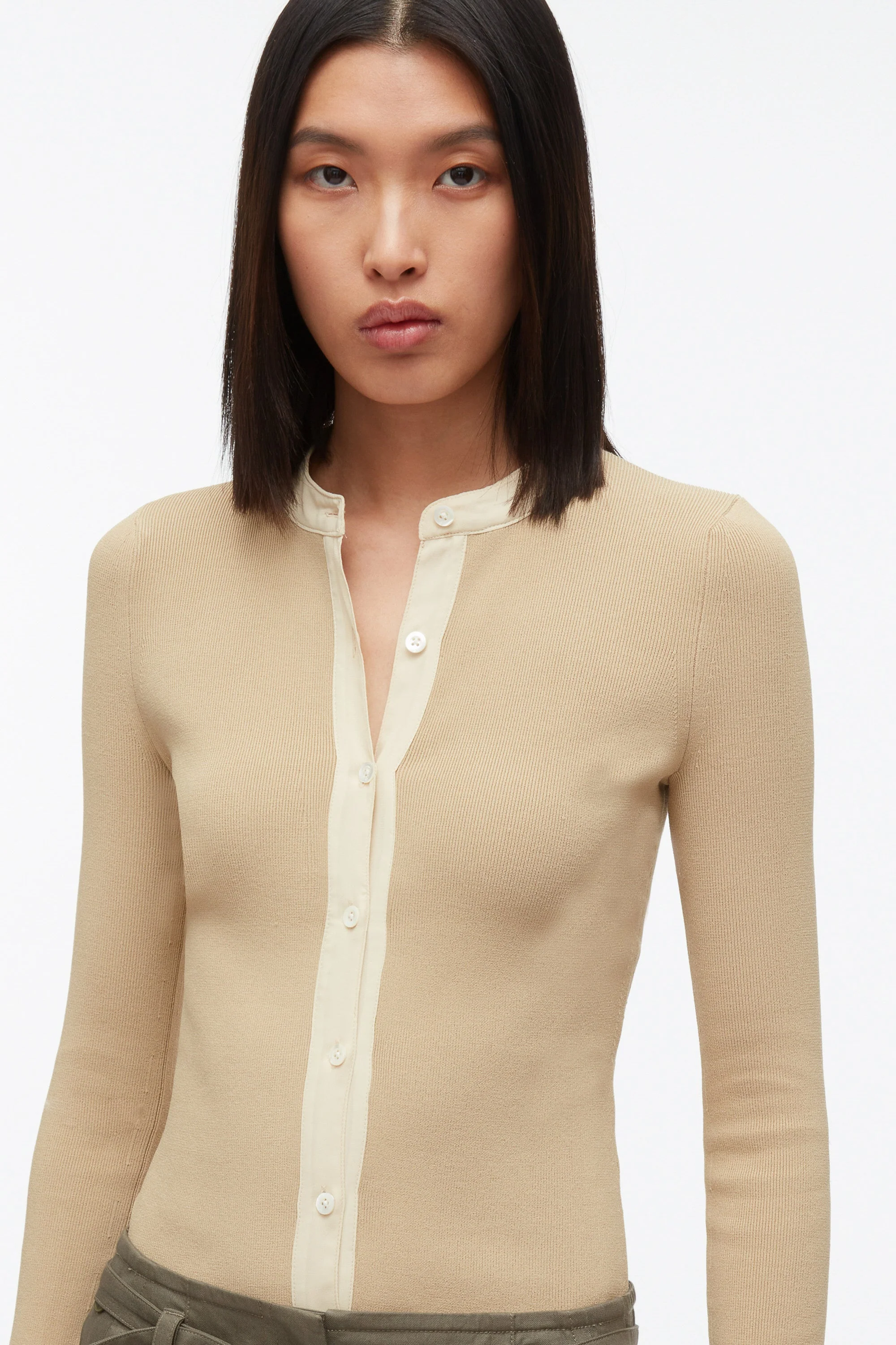 Compact Rib Crewneck Cardigan - Image 7