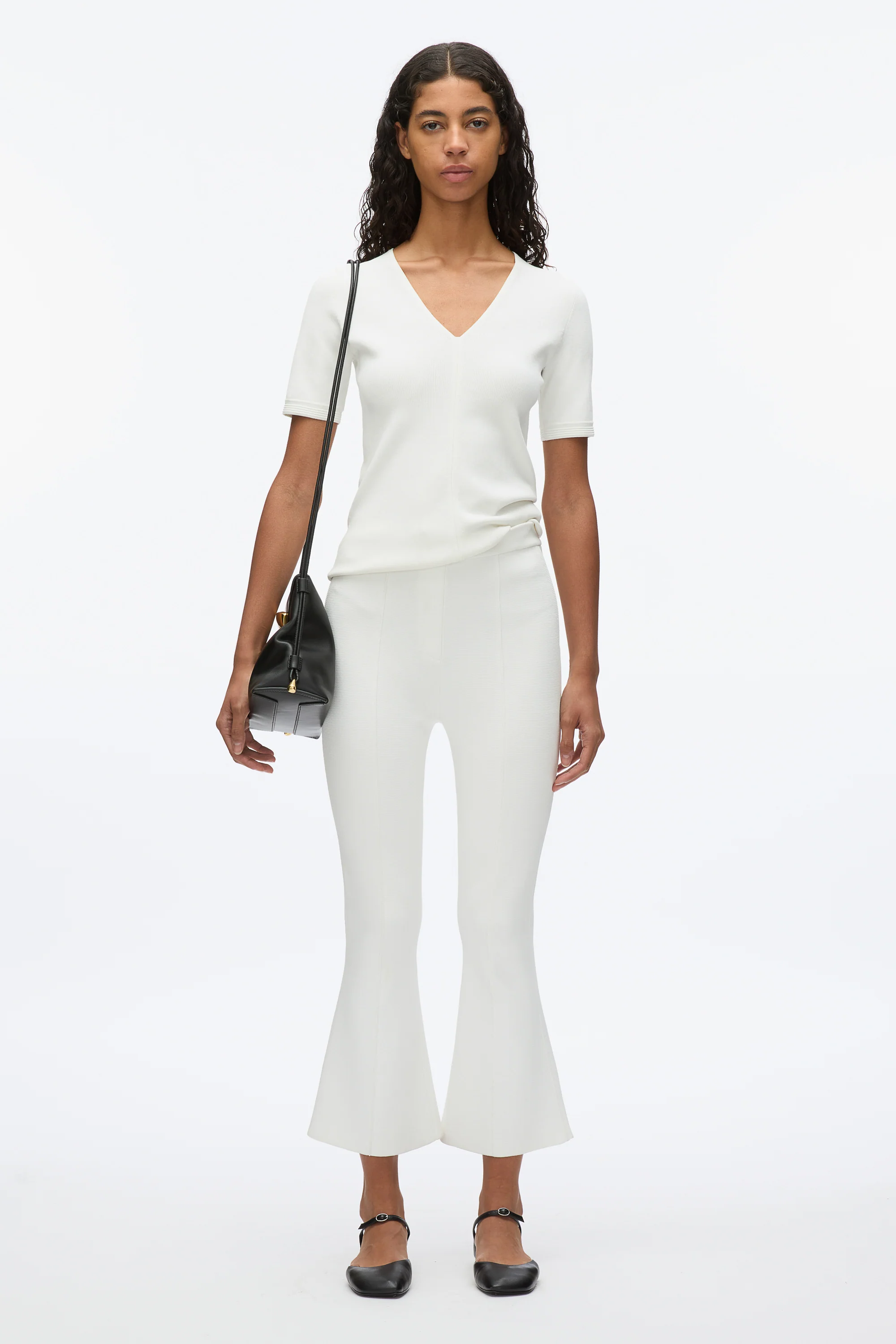 Compact Rib V-Neck Tee - Image 6