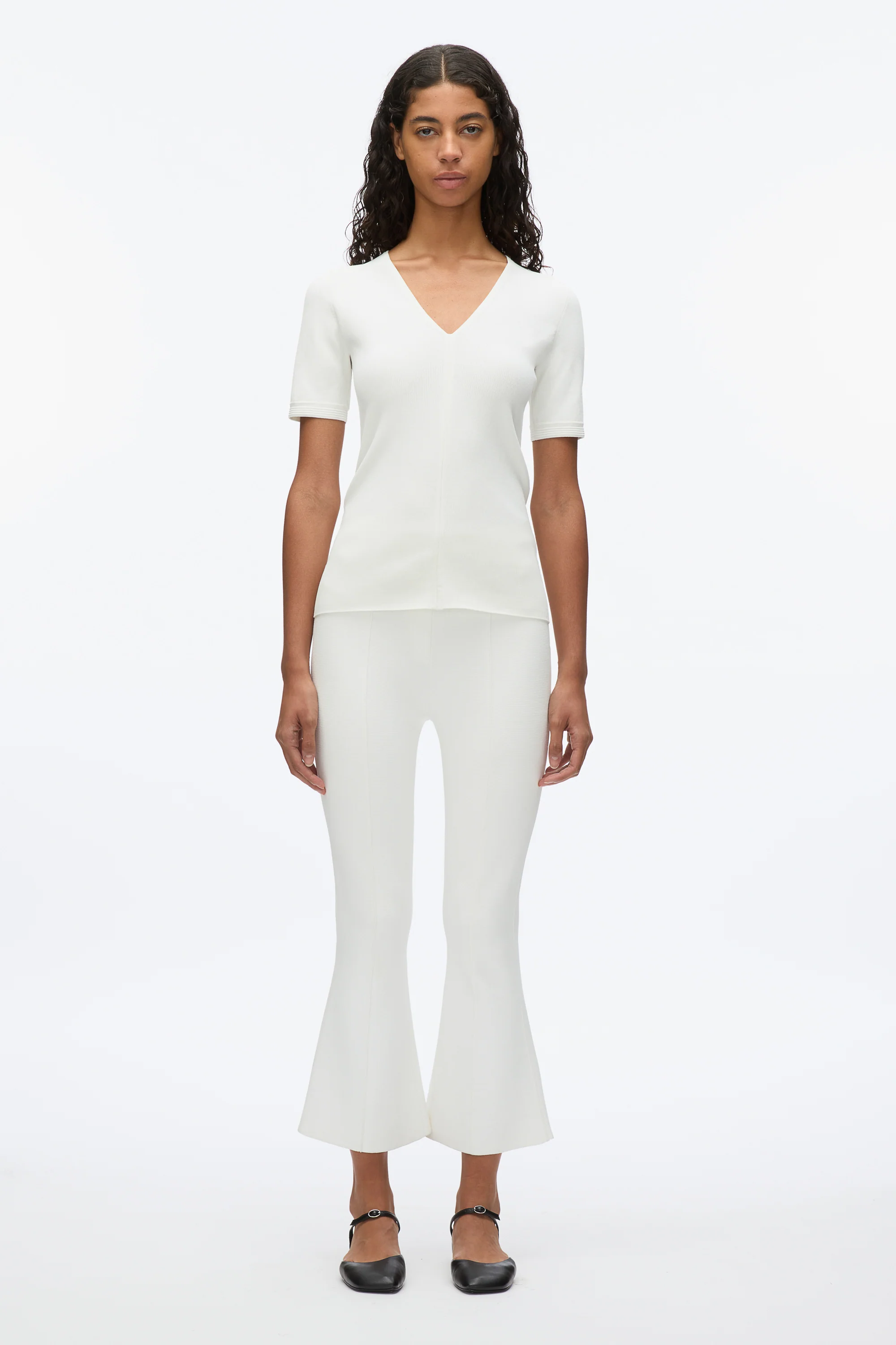 Compact Rib V-Neck Tee - Image 7