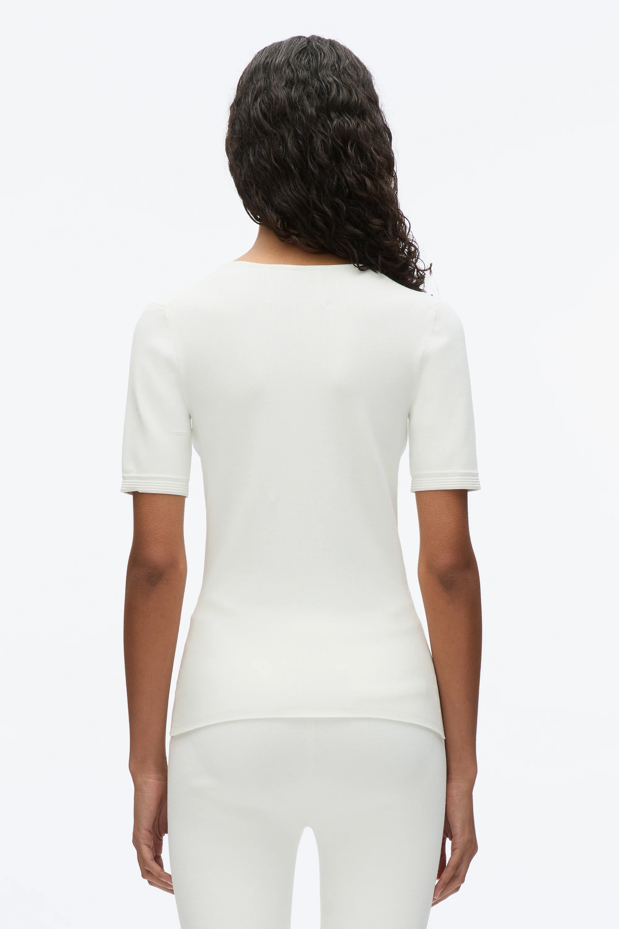Compact Rib V-Neck Tee - Image 10