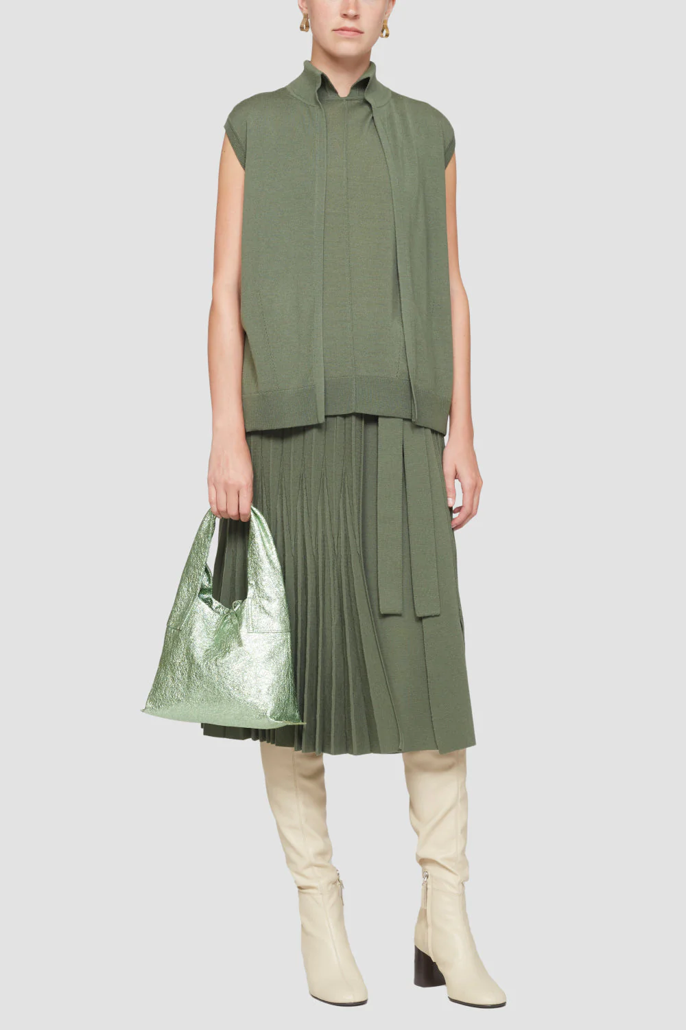 Convertible Tank with Pleated Front