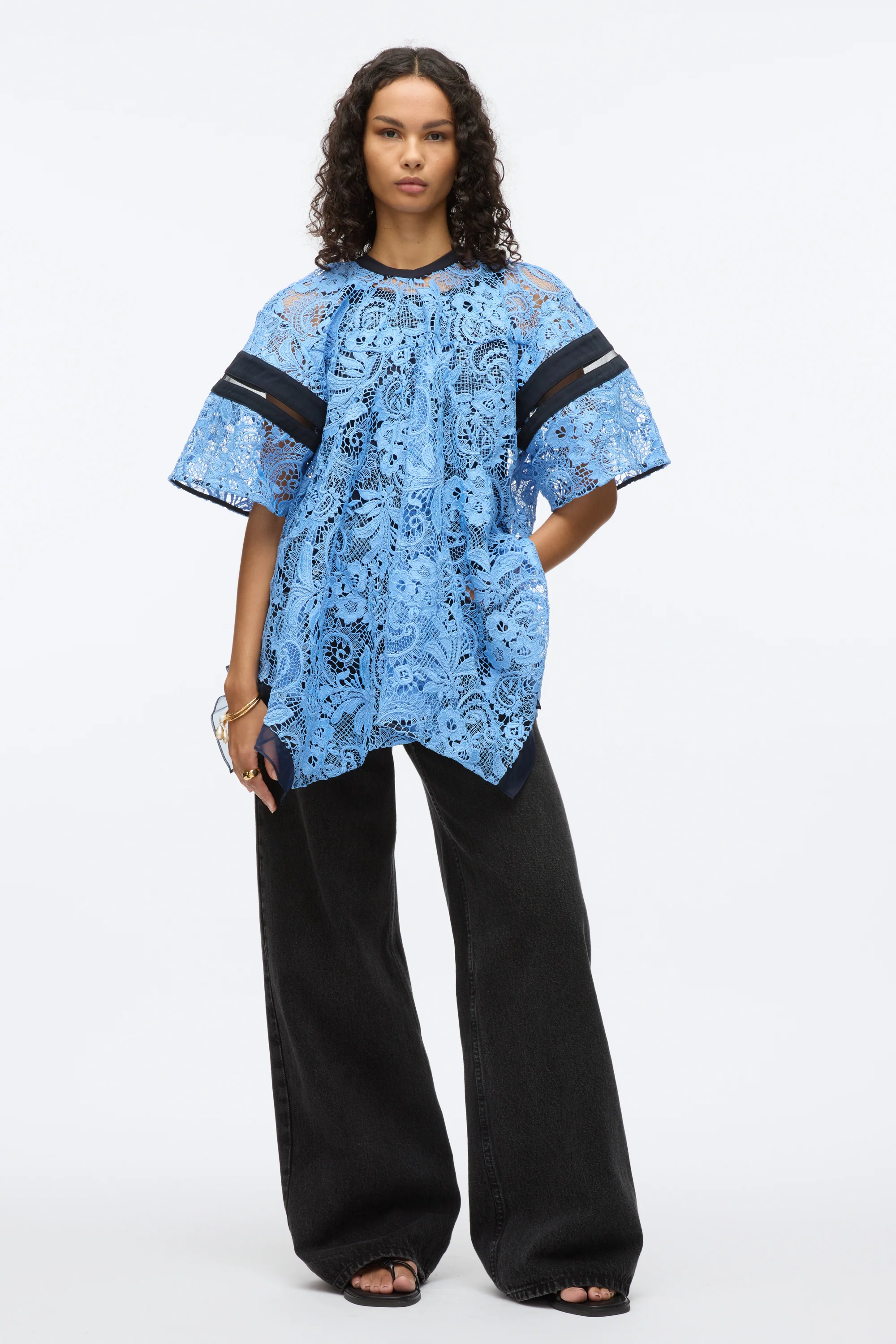 Embroidered Lace Handkerchief Top