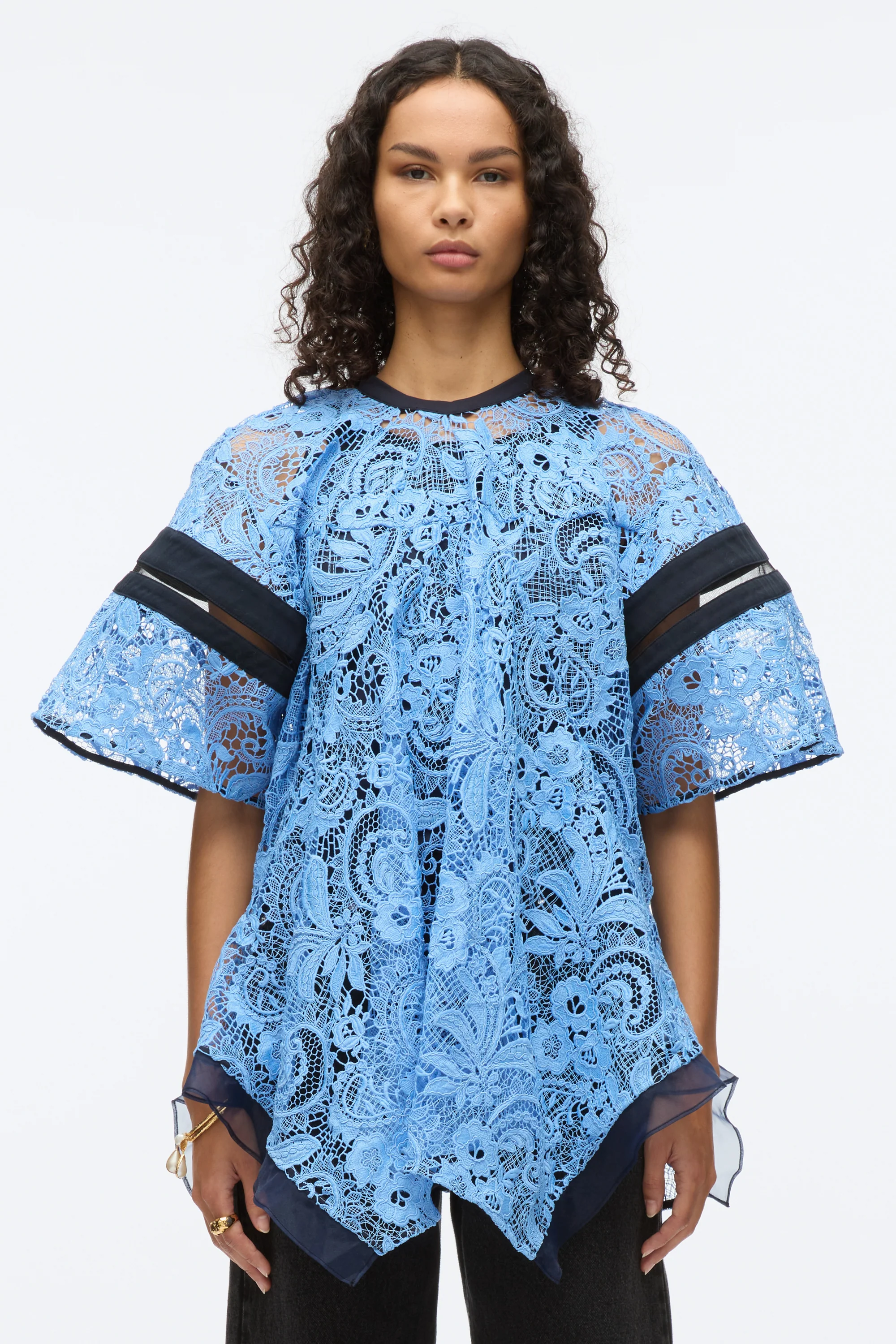 Embroidered Lace Handkerchief Top - Image 3