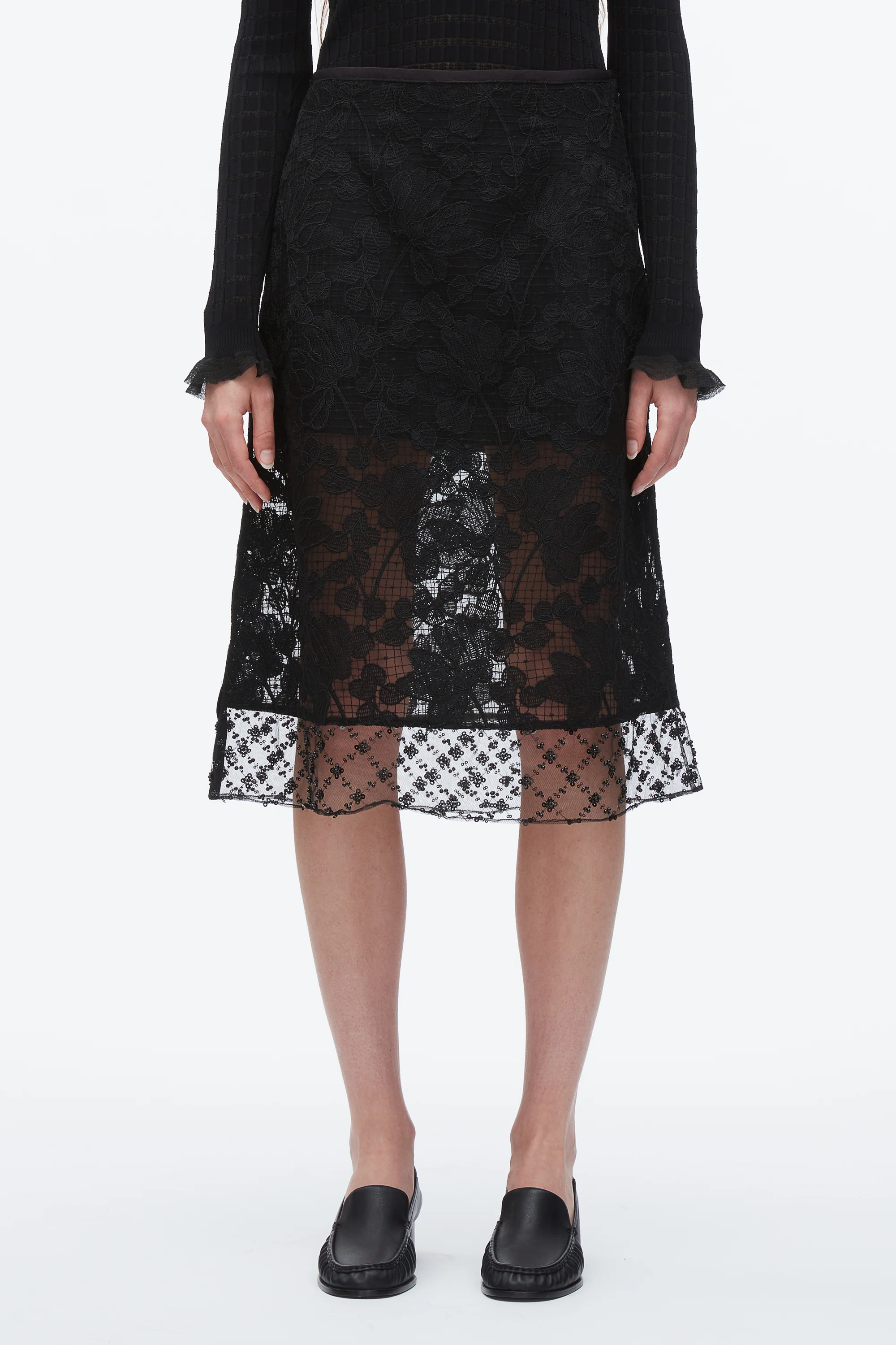 Corded Lace Organza Skirt - Image 3