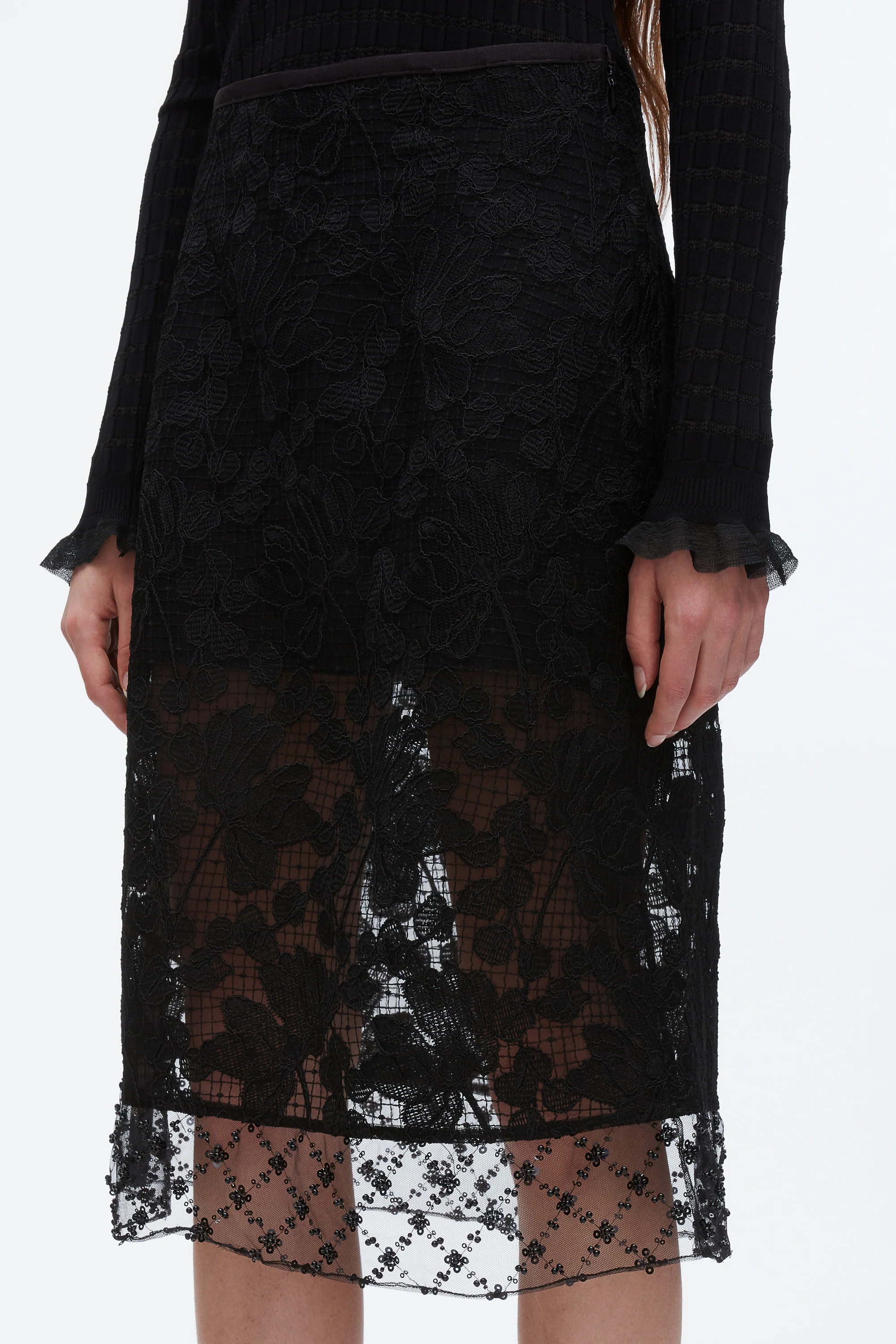 Corded Lace Organza Skirt - Image 6