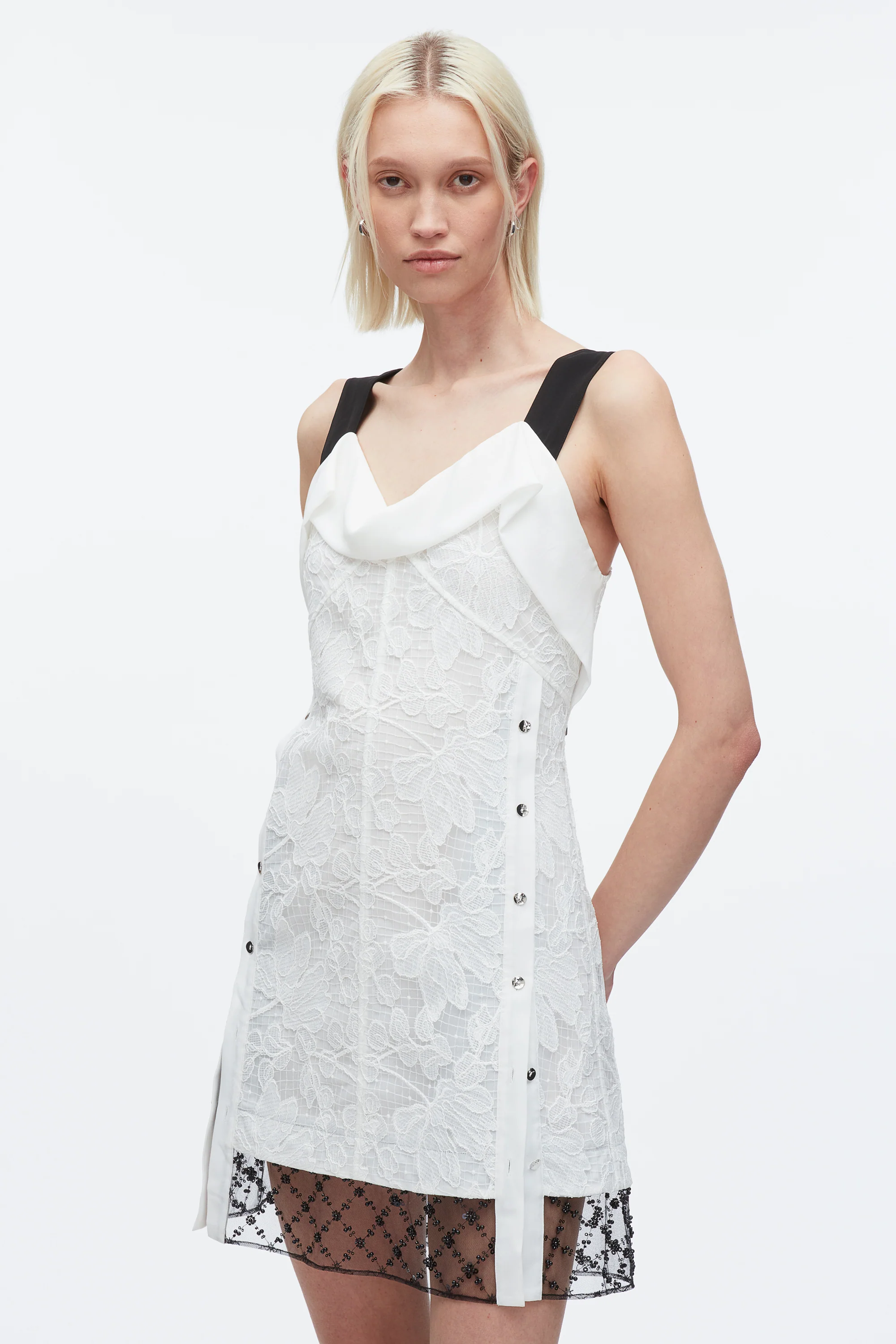 Corded Lace Mini Dress - Image 3