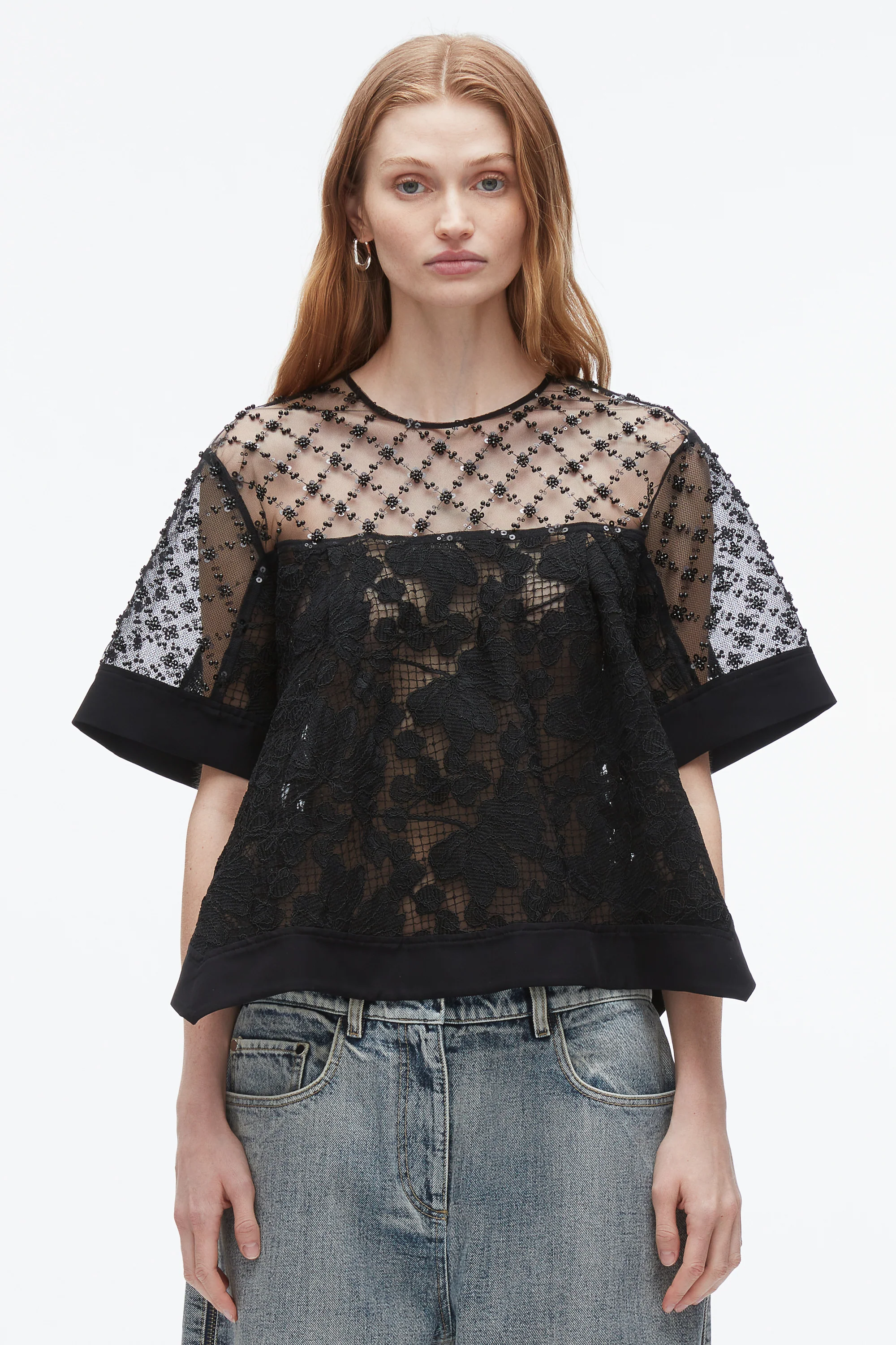 Corded Lace Organza Top - Image 3