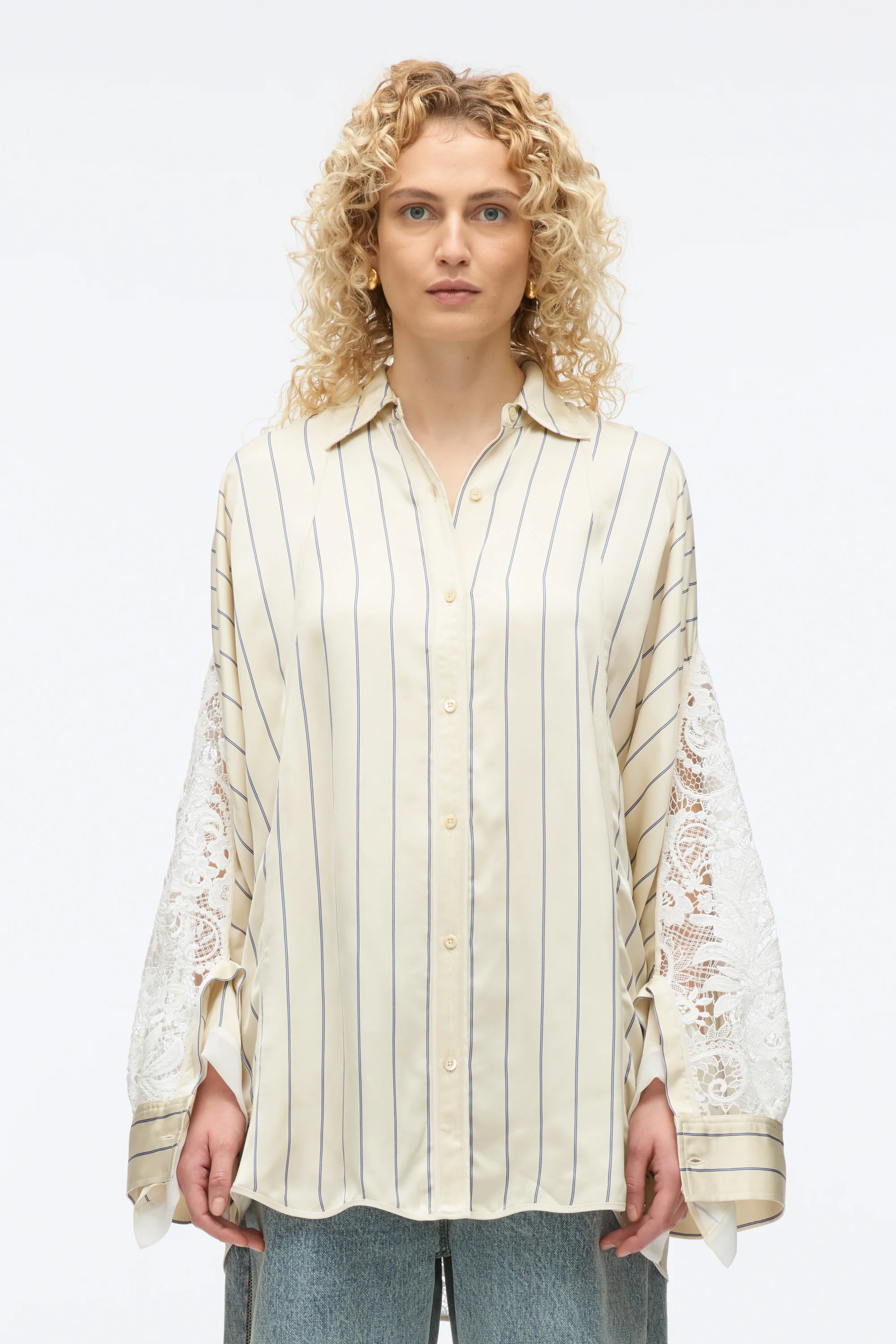 Stripe Shirt with Corded Lace - Image 3