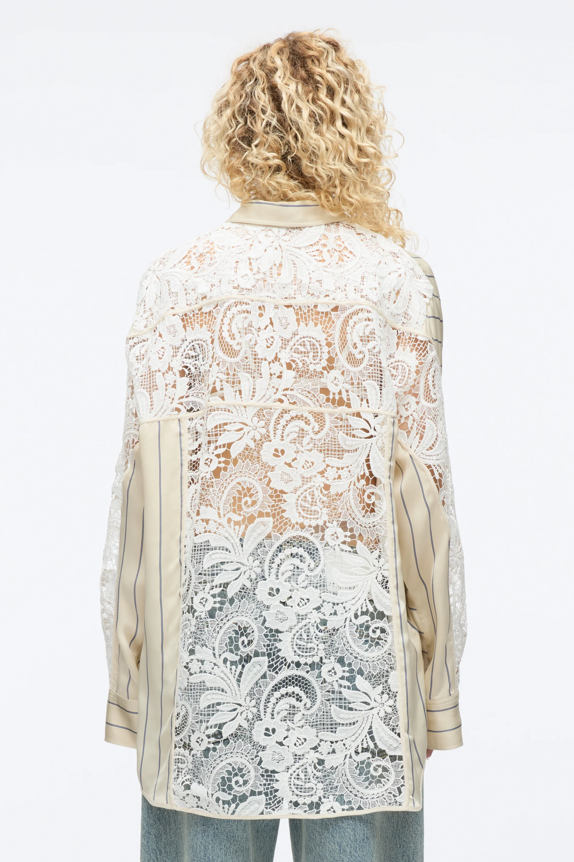 Stripe Shirt with Corded Lace - Image 5
