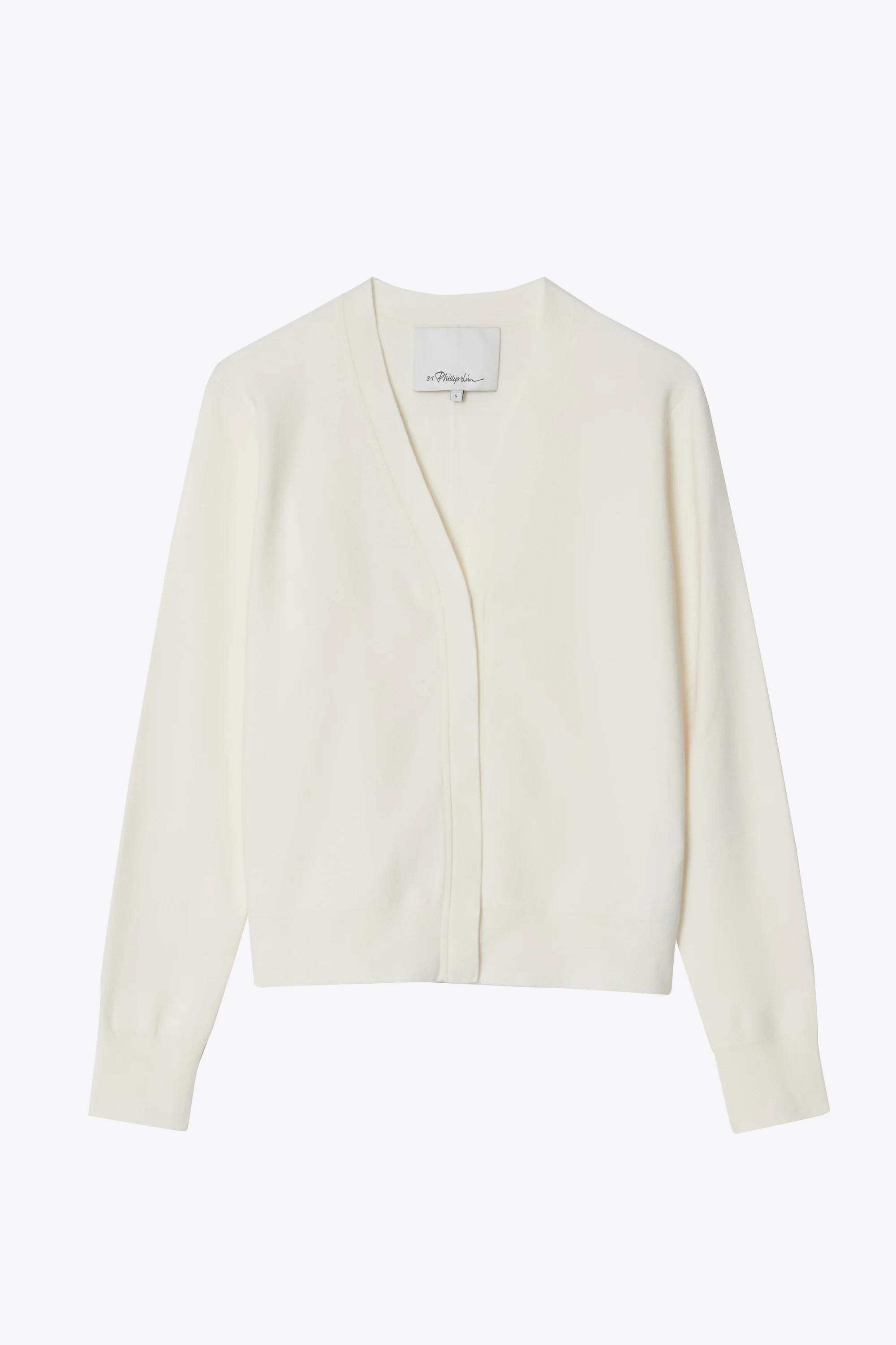 Cotton Blend Crepe V-Neck Cardigan