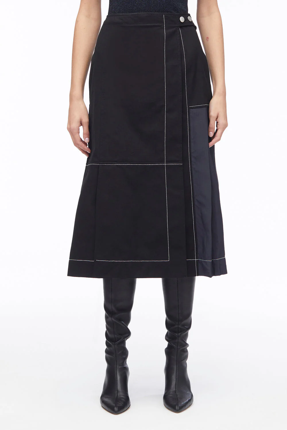 Pleat-Detail Midi Skirt - Image 2