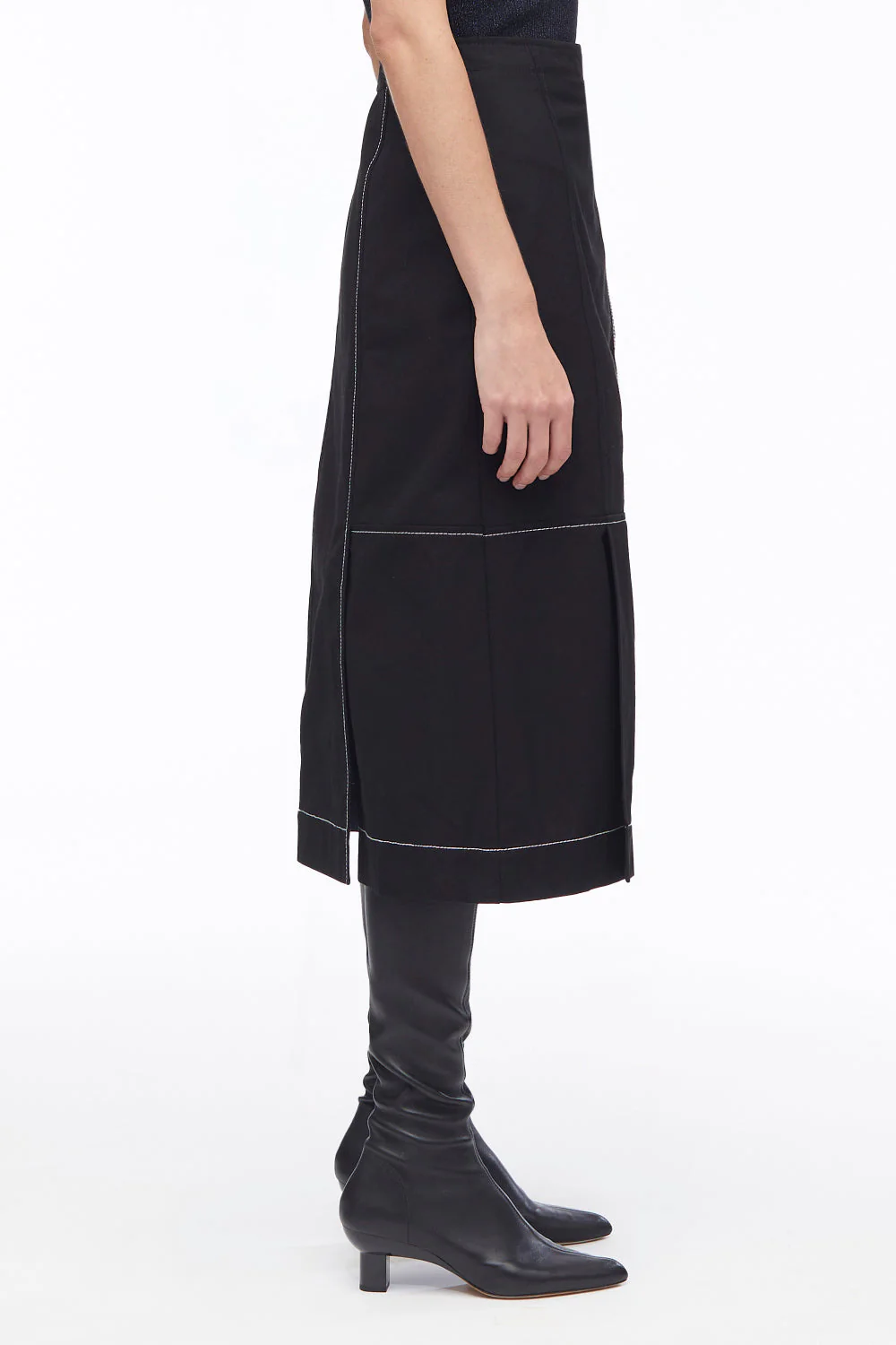 Pleat-Detail Midi Skirt - Image 3