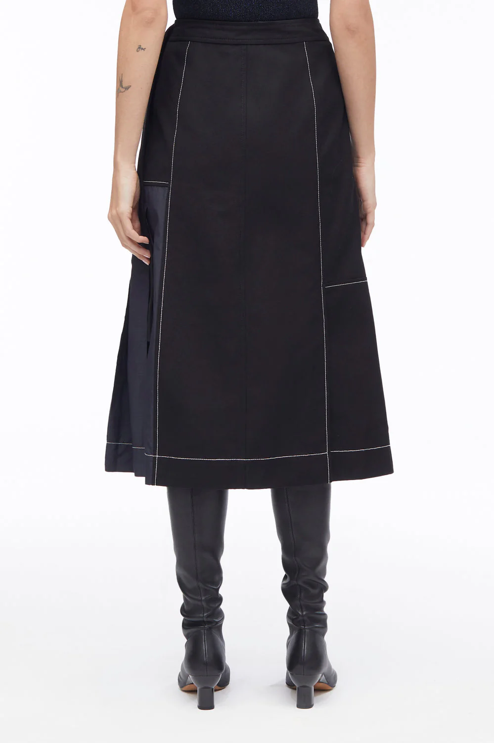 Pleat-Detail Midi Skirt - Image 4