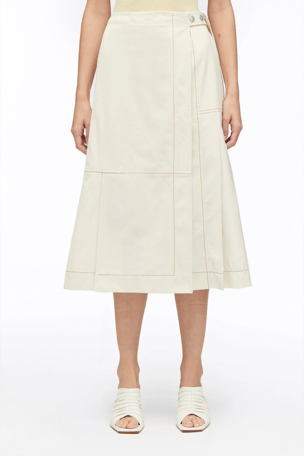 Pleat-Detail Midi Skirt - Image 6
