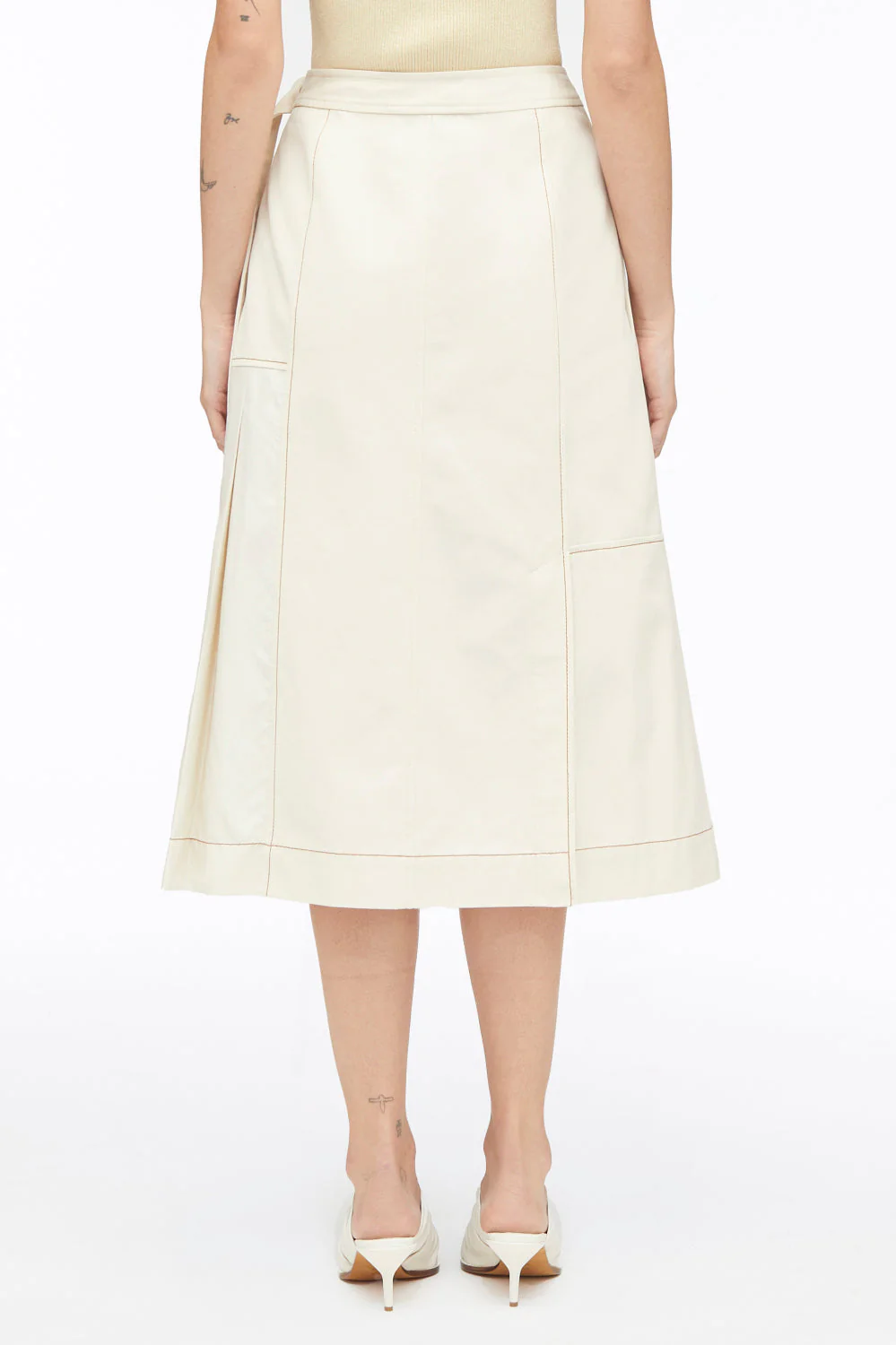 Pleat-Detail Midi Skirt - Image 8