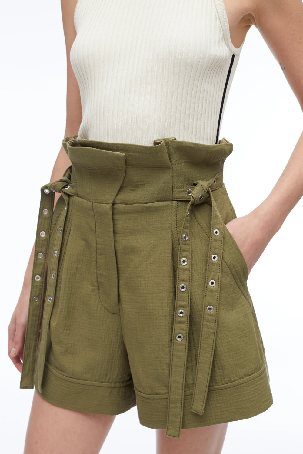 Cotton Linen Paperbag Short - Image 10