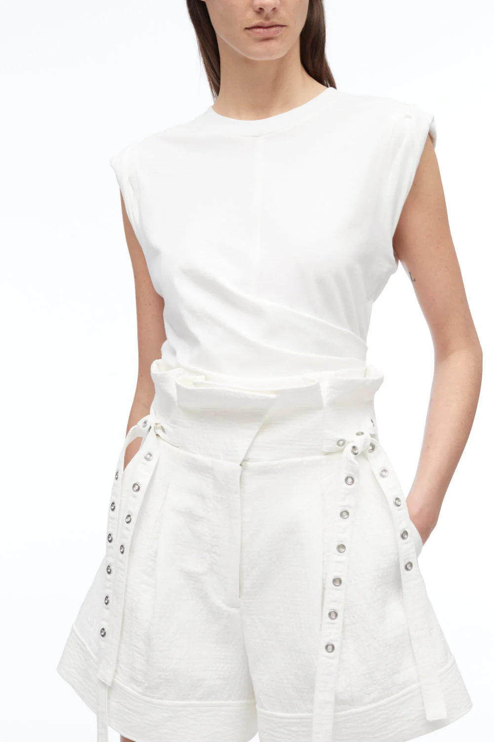 Cotton Linen Paperbag Short - Image 5