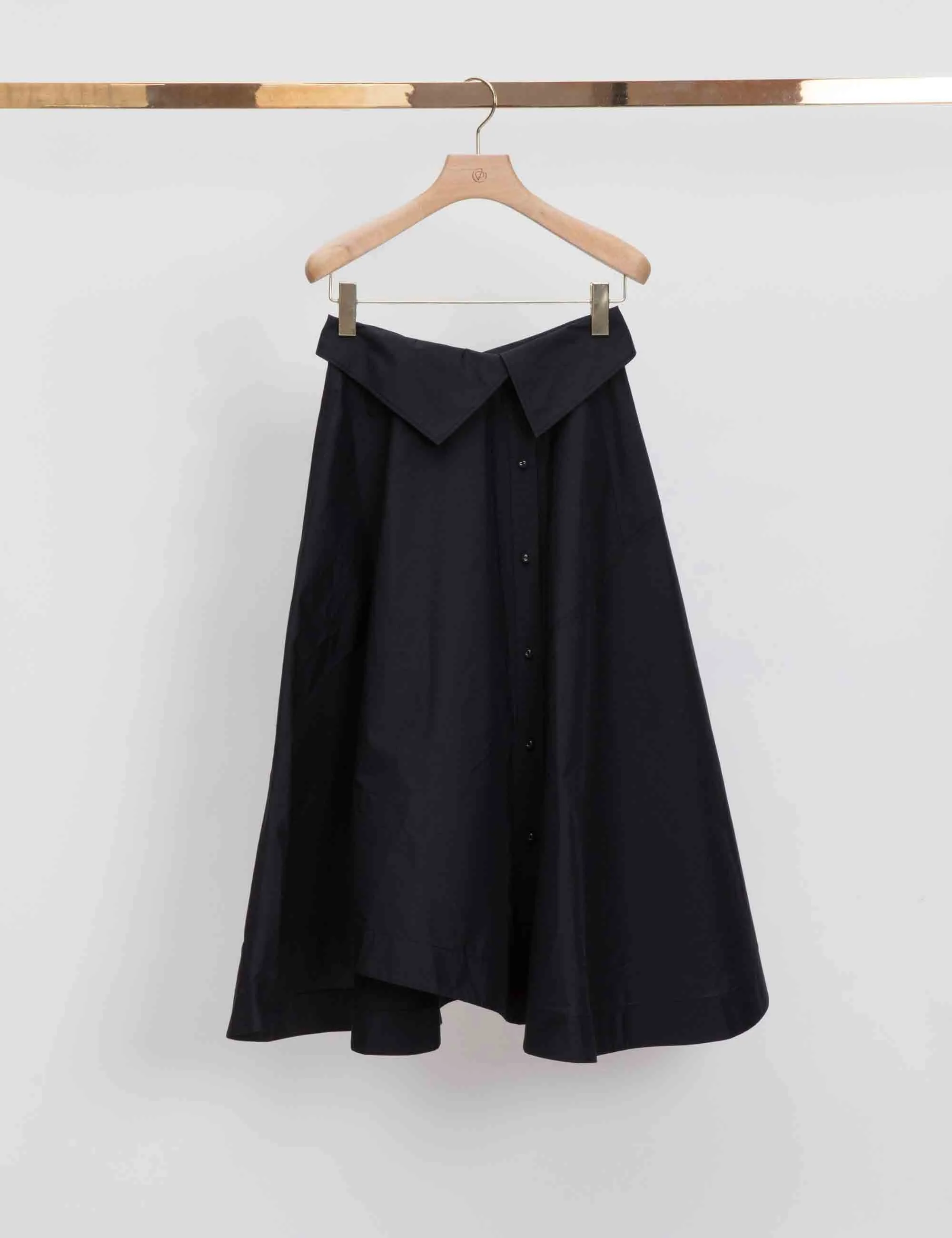 Cotton Poplin Midi Skirt