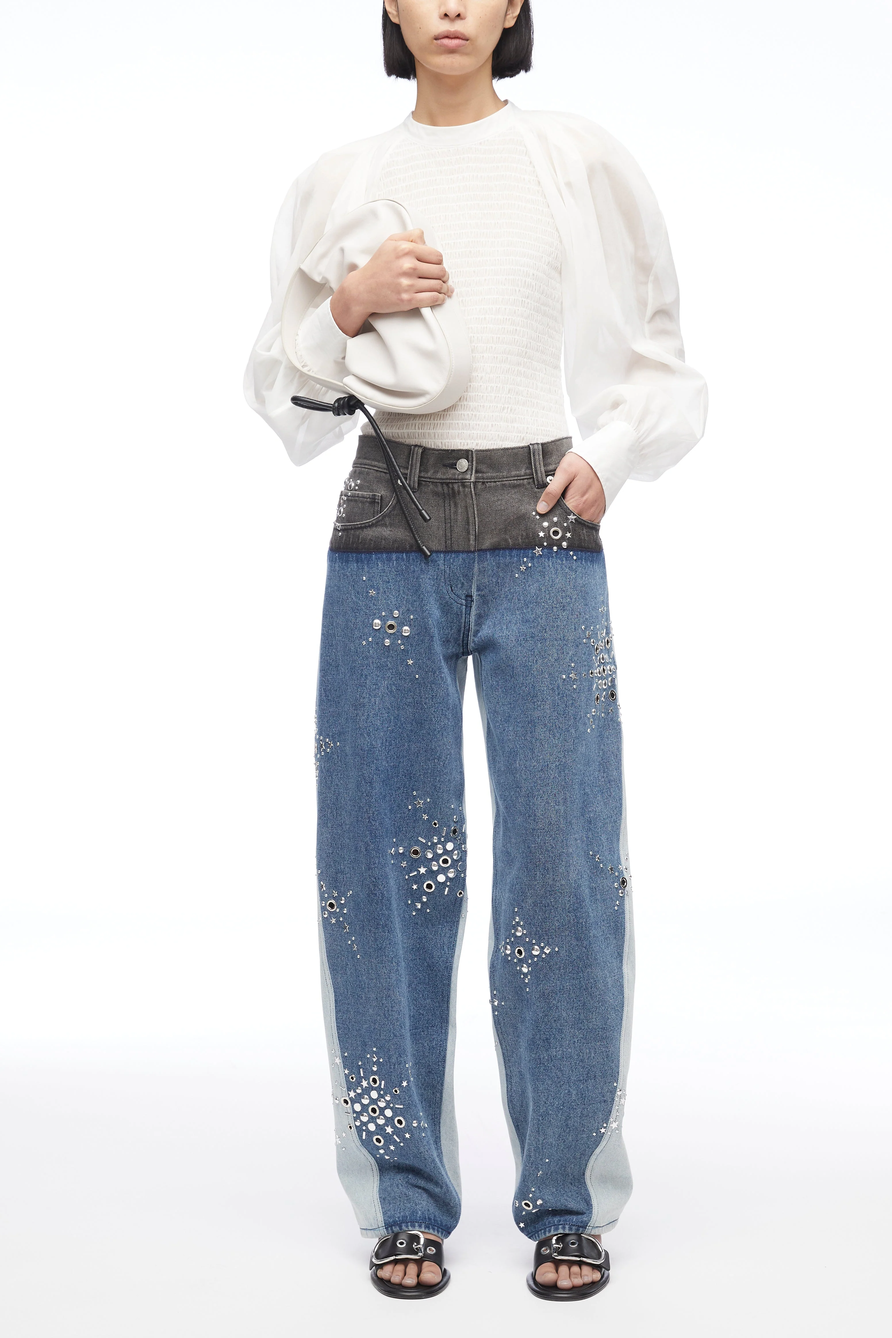 Cotton Voile Crewneck With Smocking - Image 7