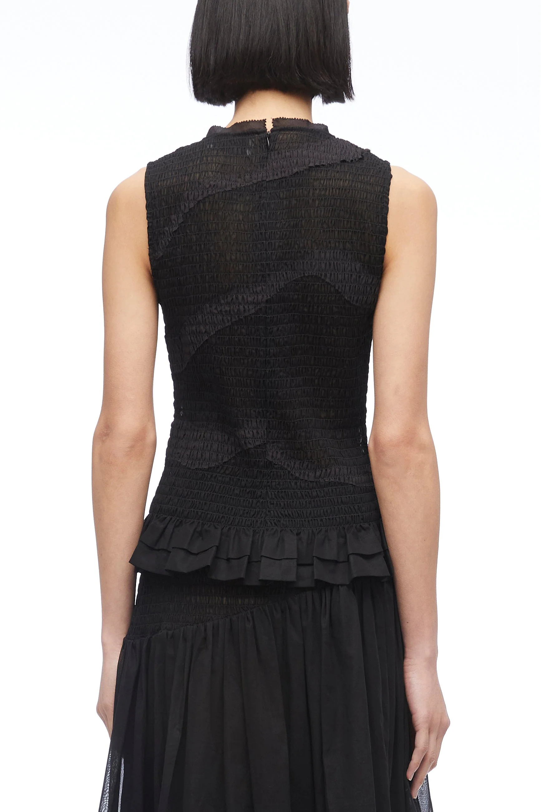 Cotton Voile Tank With Smocking - Image 4