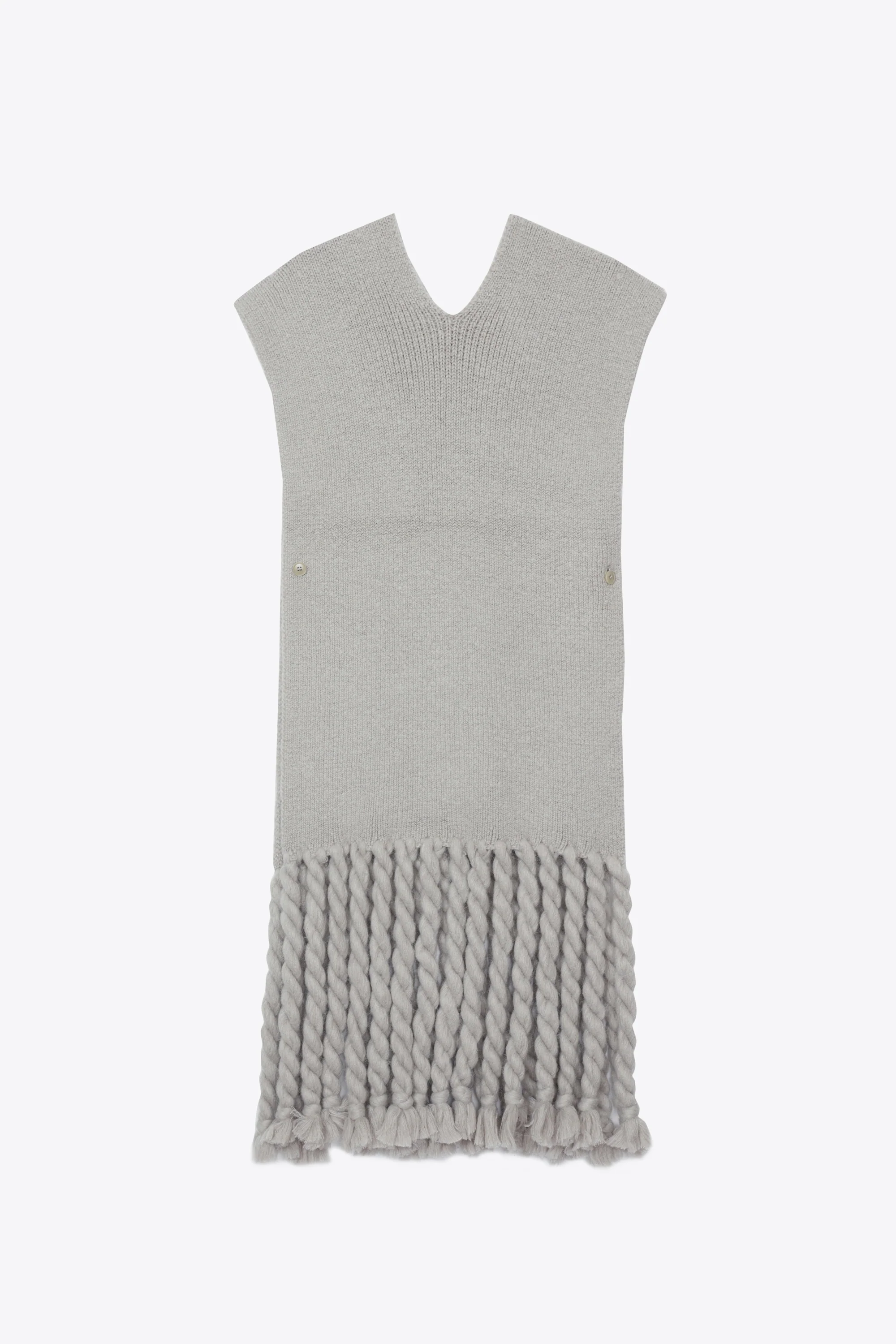 Cozy Wool Fringed Poncho - Image 3