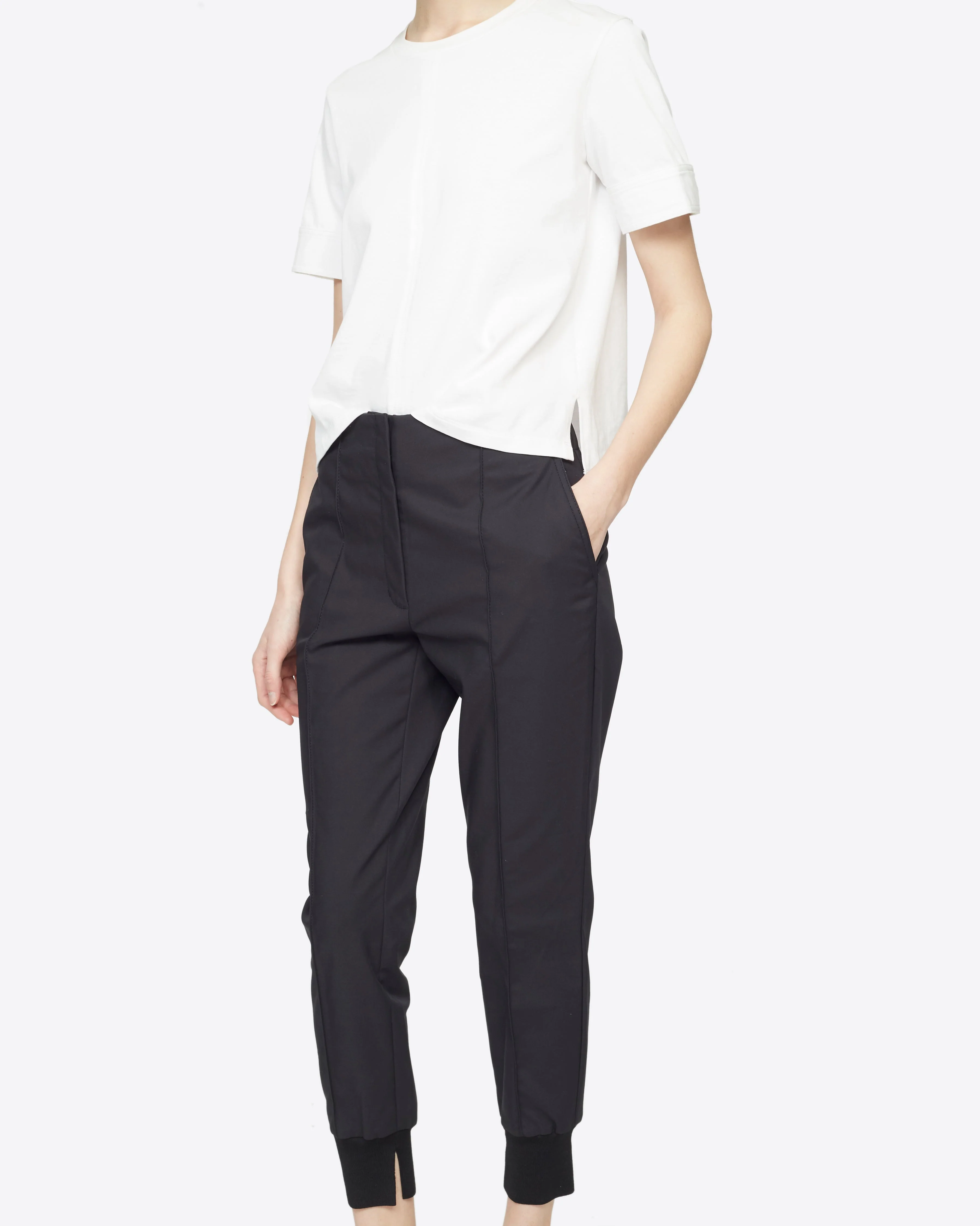 Crepe Satin Jogger W Ghost Wai