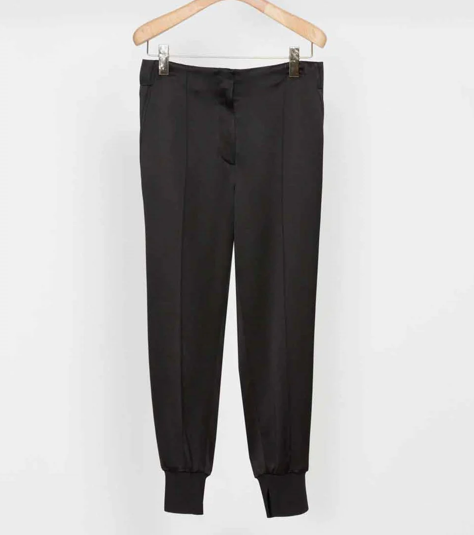 Crepe Satin Jogger With Ghost Waistband